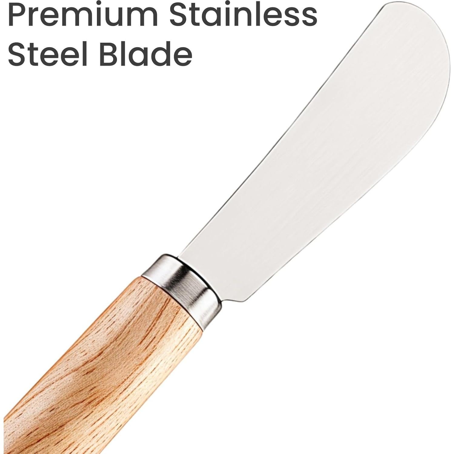 Juego de 2 cuchillos para mantequilla LacusMare 15 cm roble