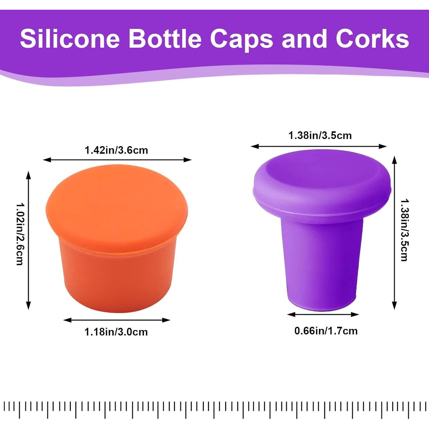 8 Tapones de Silicona Multicolor para Vino lyBlissor