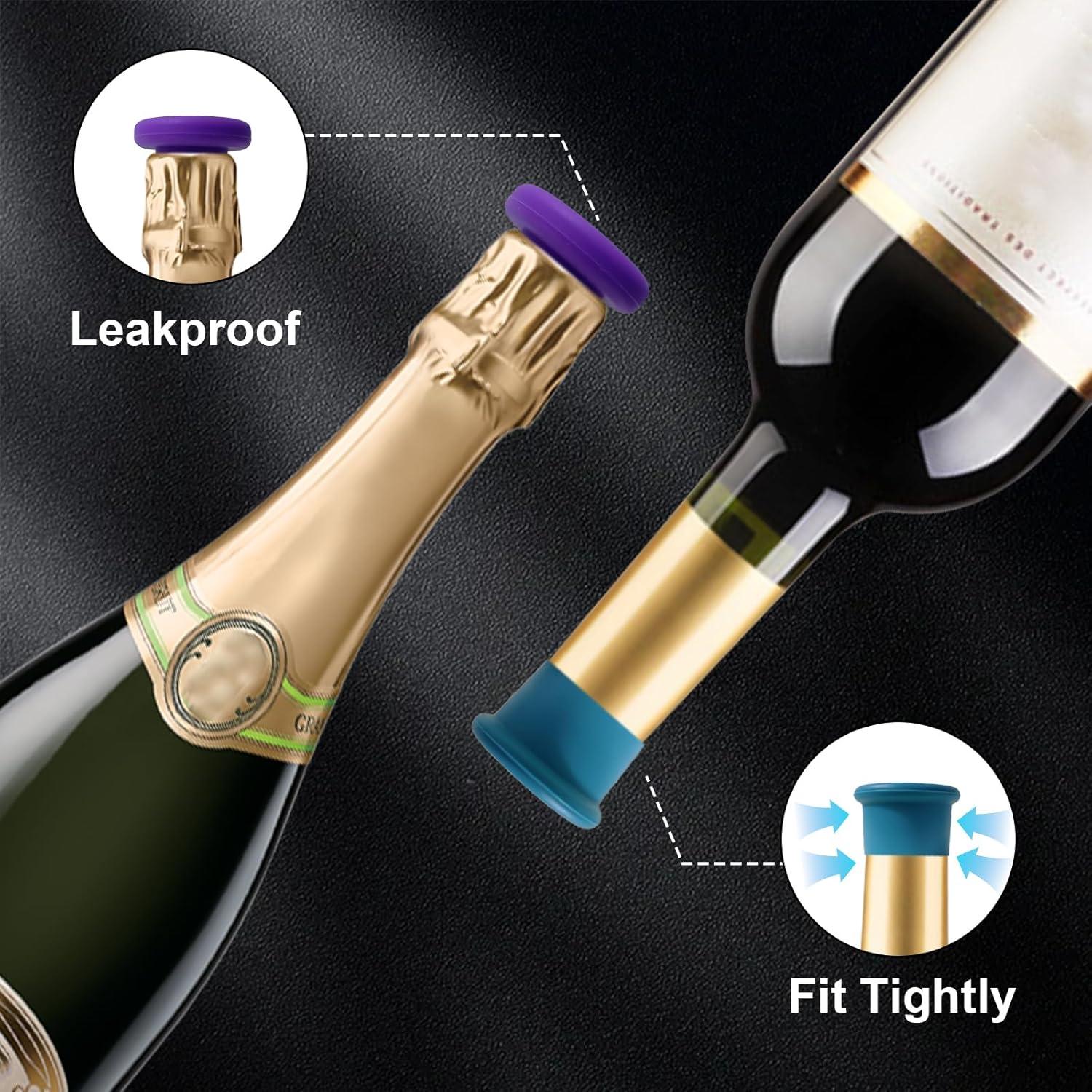 8 Tapones de Silicona Multicolor para Vino lyBlissor