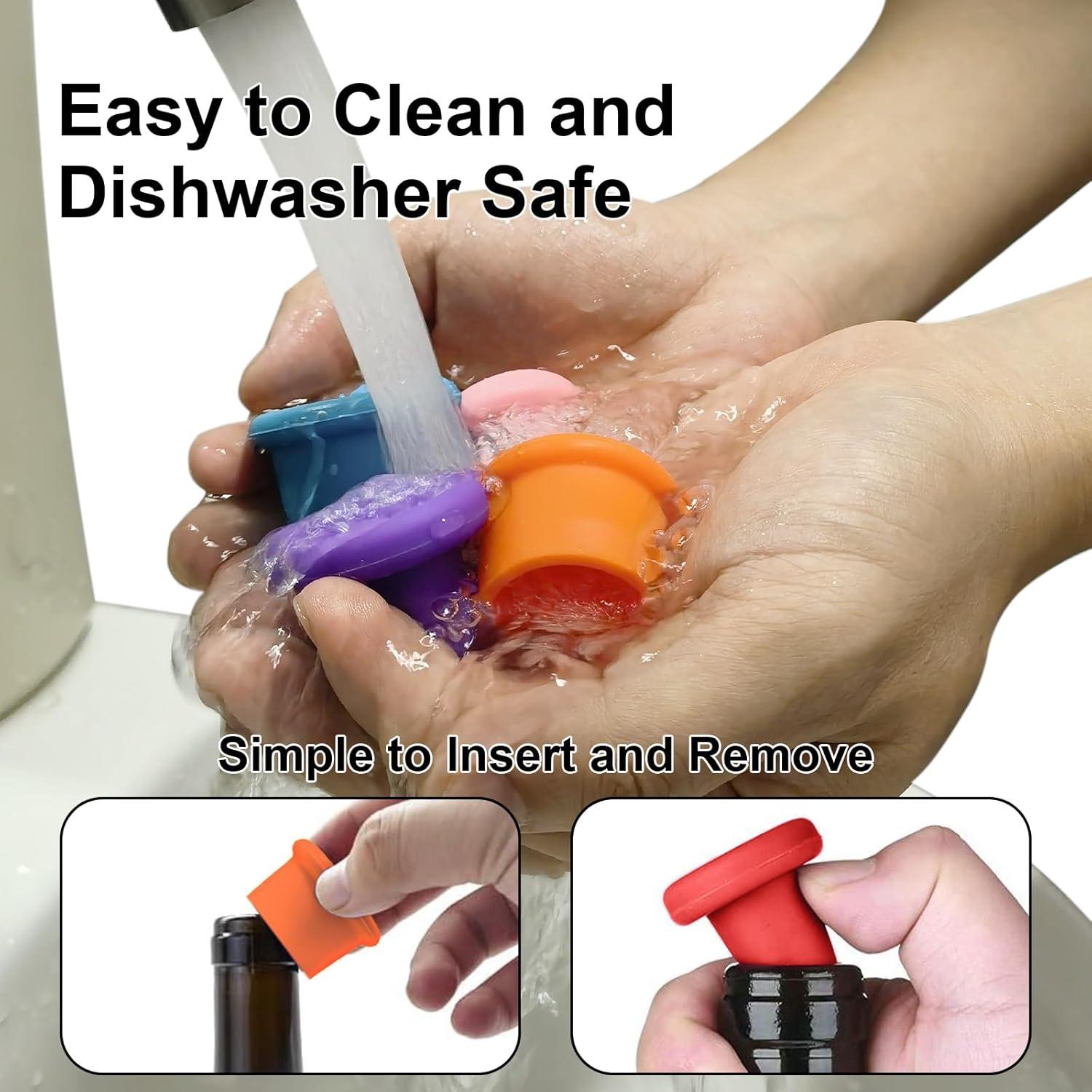 8 Tapones de Silicona Multicolor para Vino lyBlissor