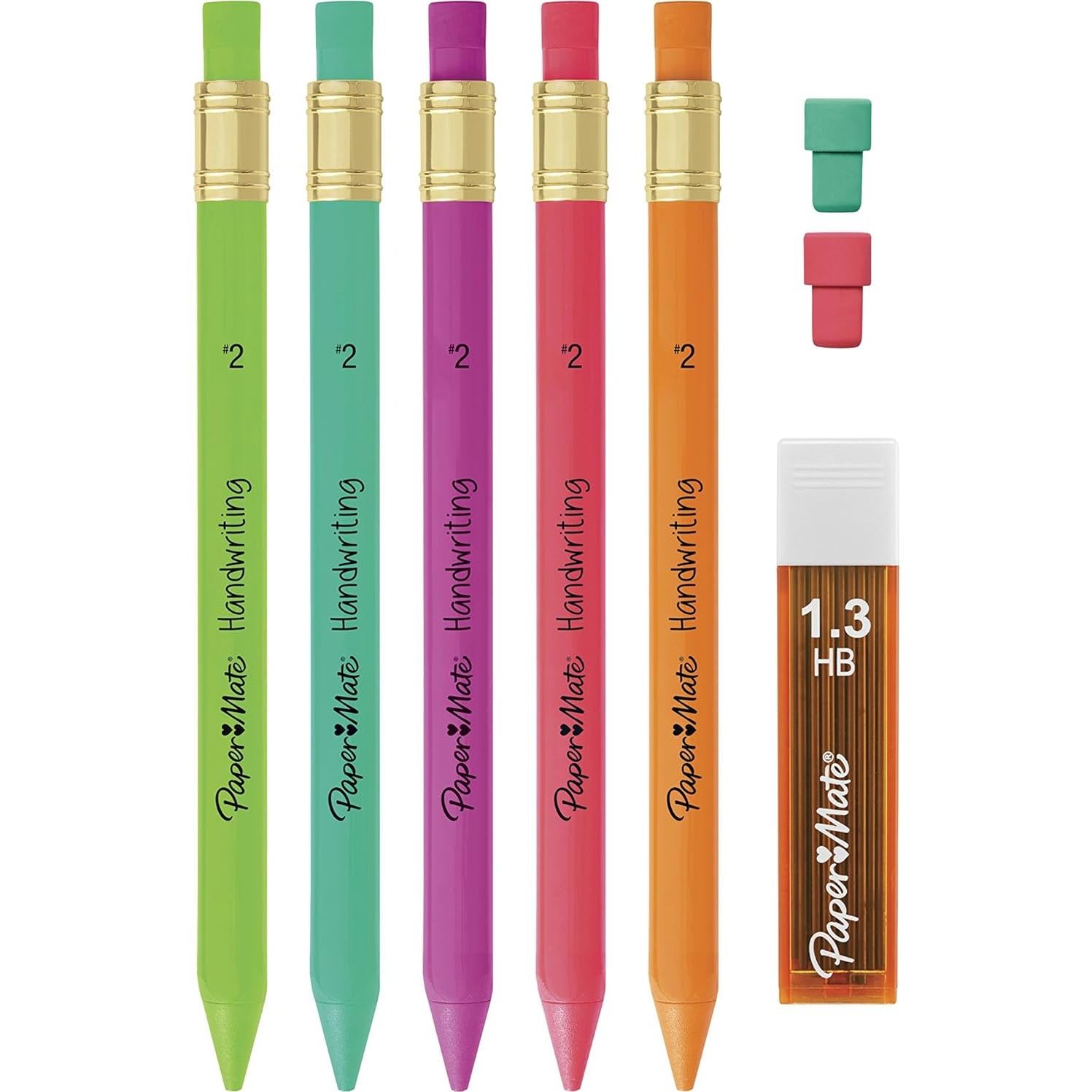 Lápices mecánicos triangulares Paper Mate Handwriting 1.3mm - 8 unidades