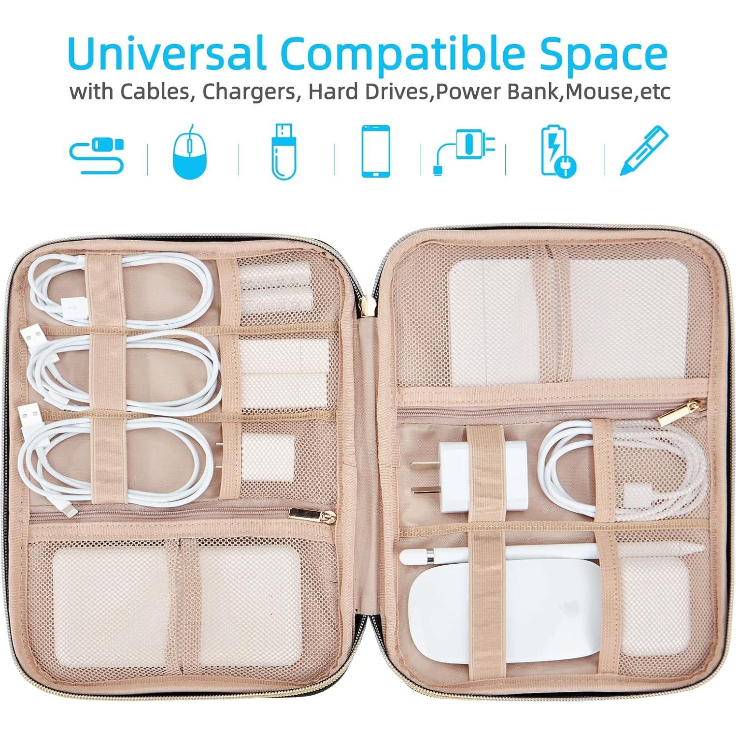 Estuche Organizador de Cables NISHEL Azul Egeo 26.7x19.1cm