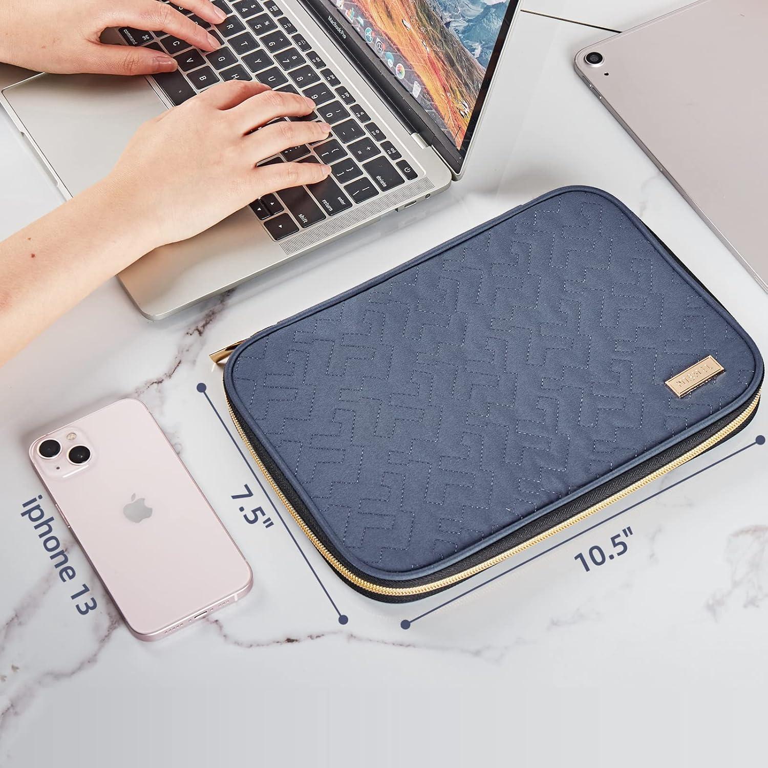 Estuche Organizador de Cables NISHEL Azul Egeo 26.7x19.1cm