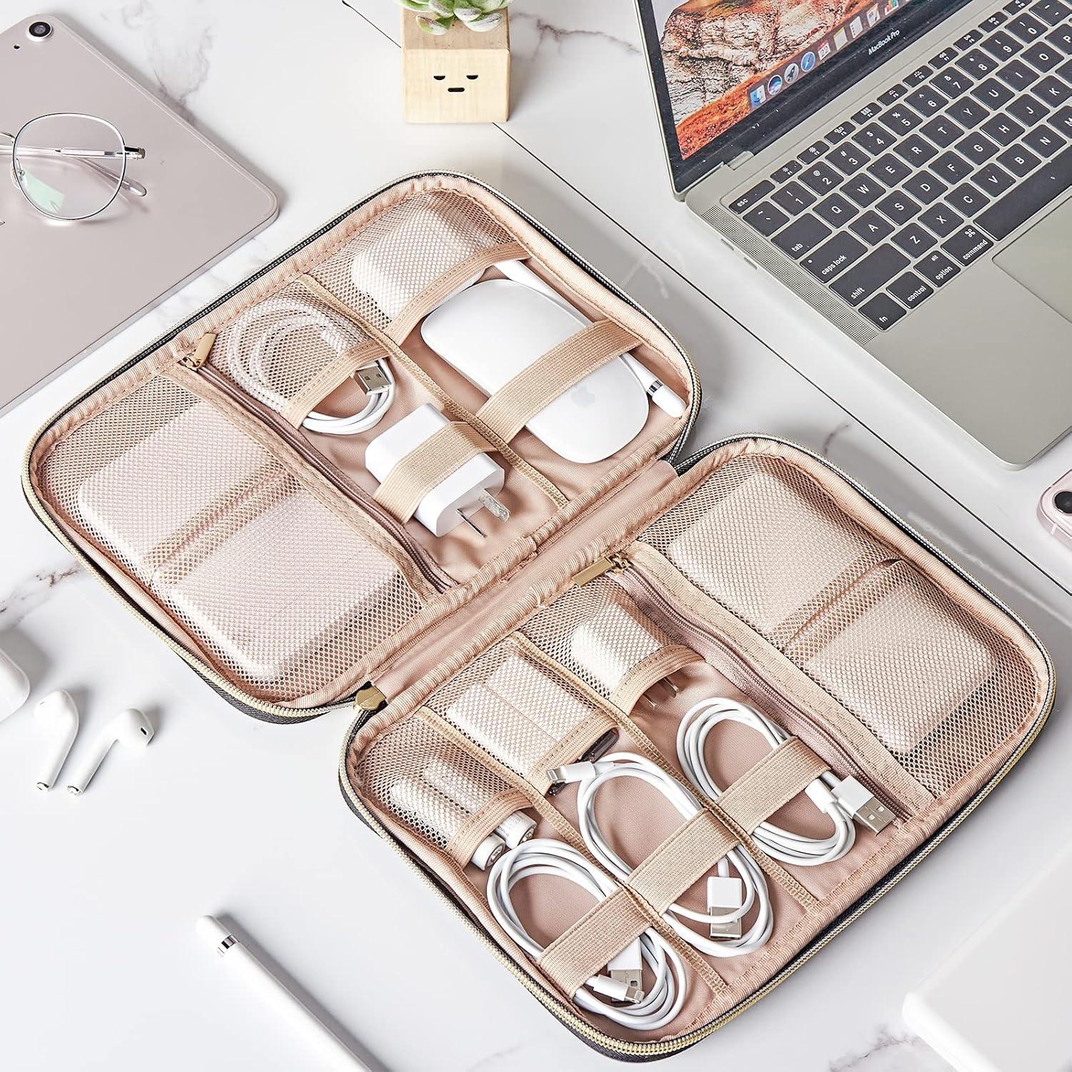 Estuche Organizador de Cables NISHEL Azul Egeo 26.7x19.1cm