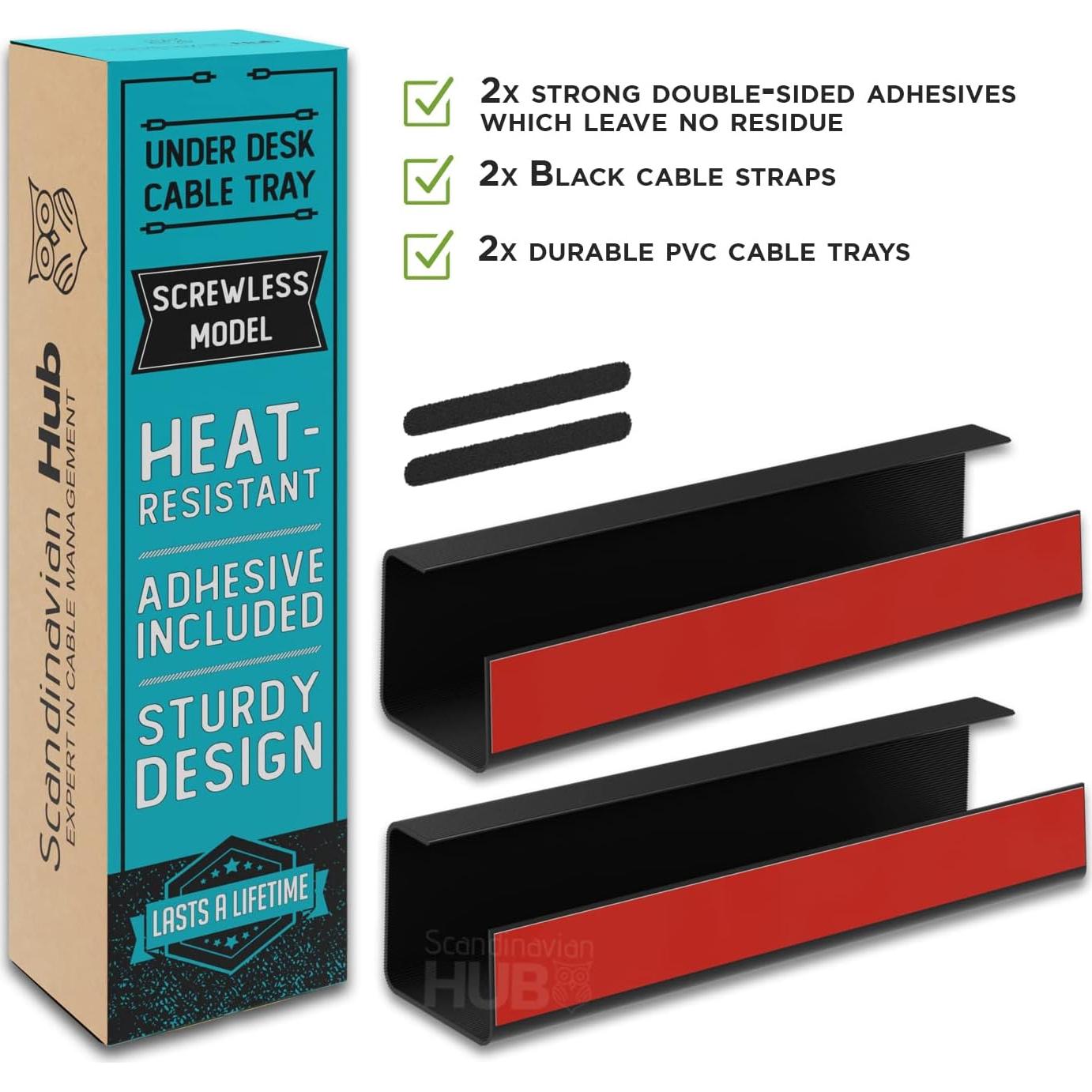 Bandeja de gestión de cables Scandinavian Hub 2pcs autoadhesiva