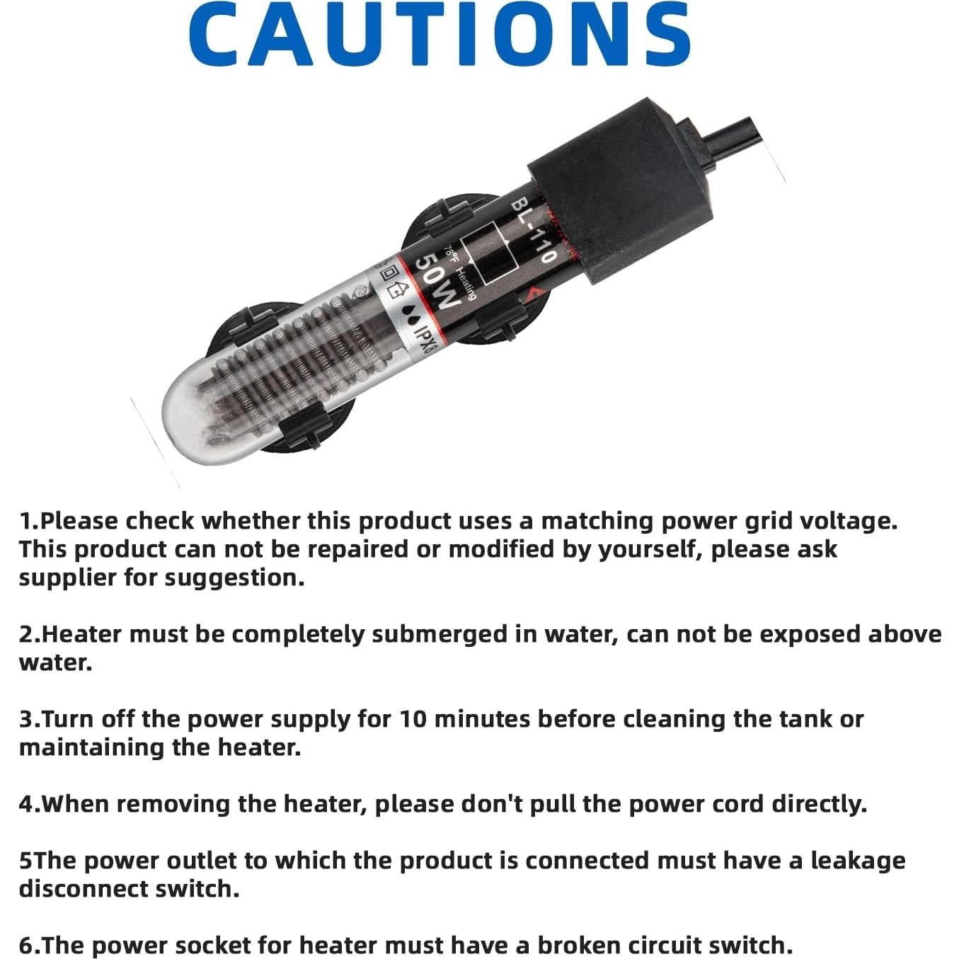 Calentador de Acuario FREESEA 25W Sumergible para Betta