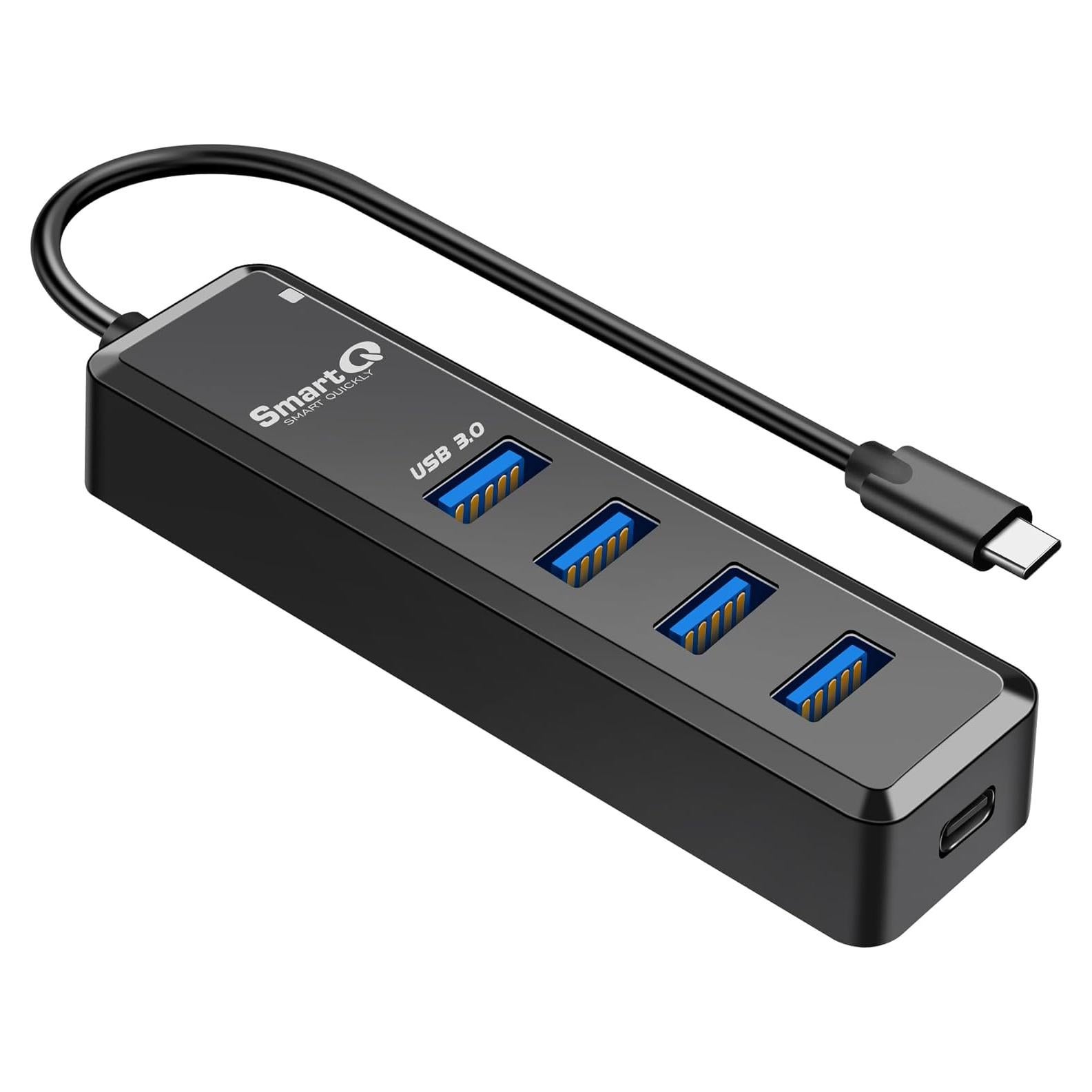 Hub USB 3.0 SmartQ H302 de 4 Puertos con Carga Micro-B