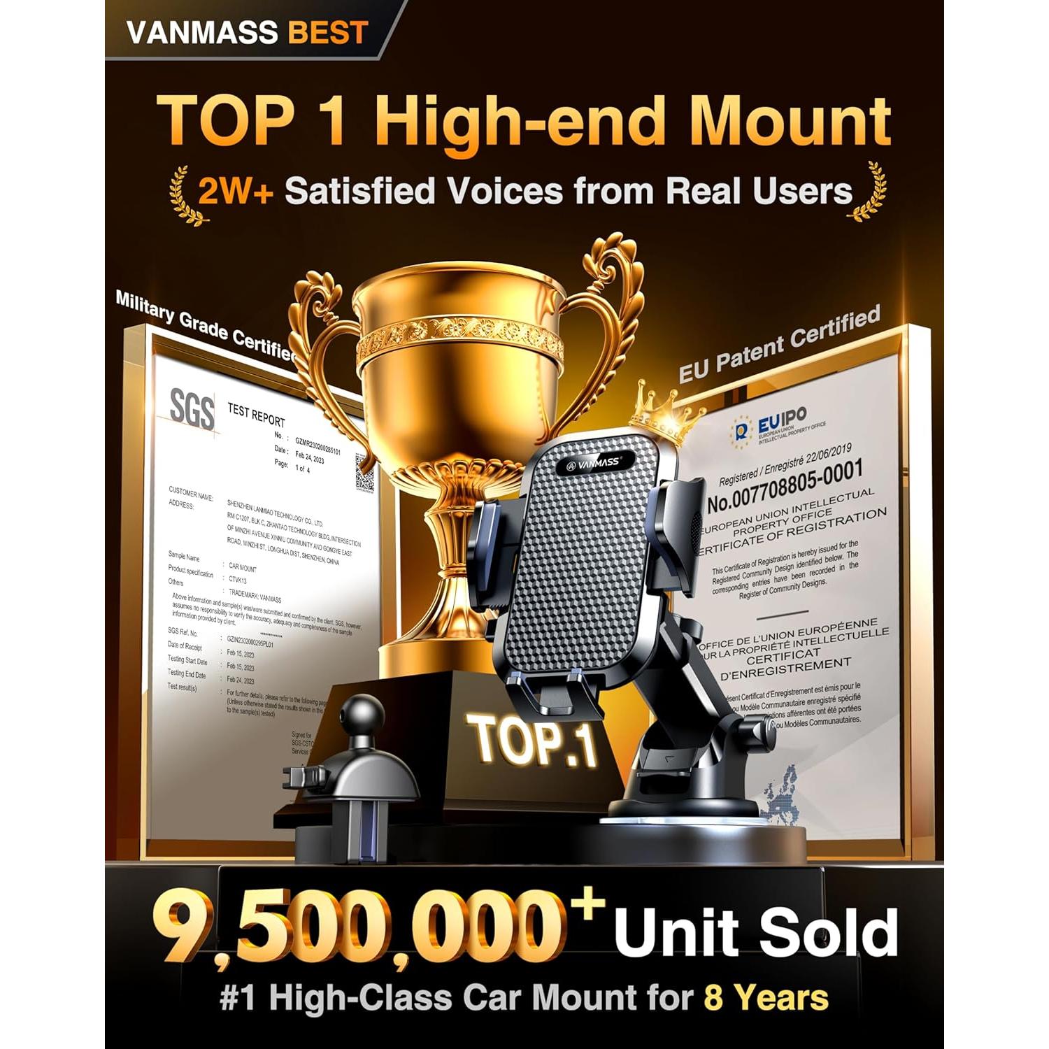 Soporte para Teléfono de Coche VANMASS 2025 Grado Militar