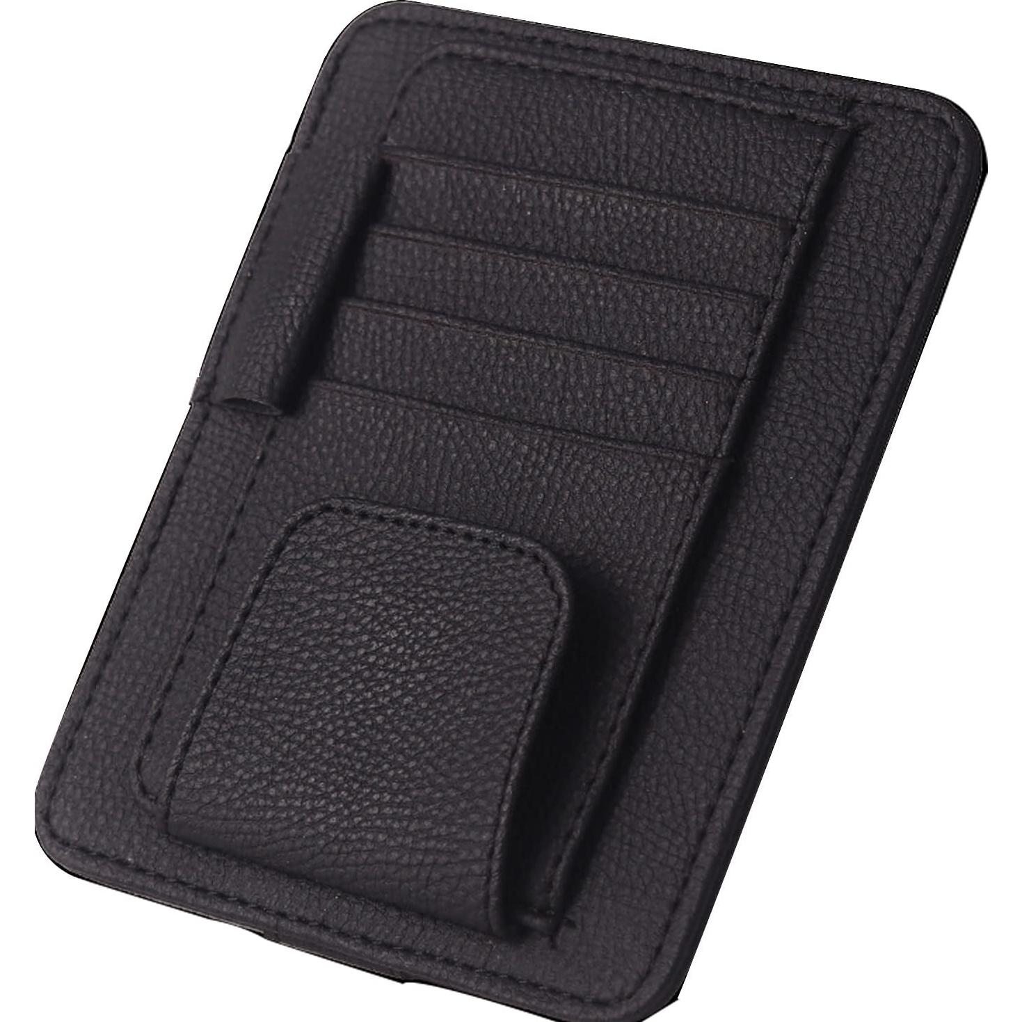 Organizador de Visera Solar Aturmon Mini Cuero Negro 15.5x12.5cm
