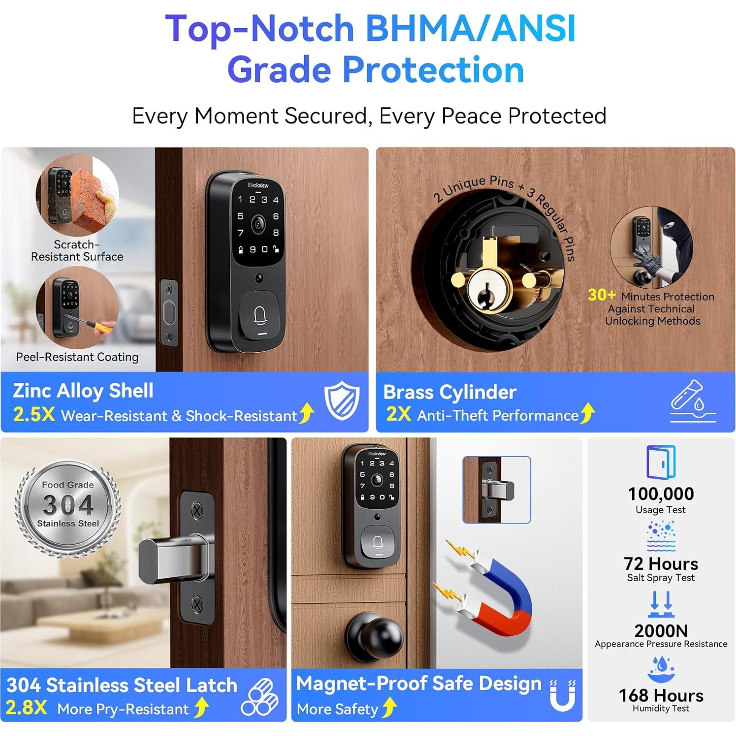 Cerradura Inteligente Blackview SE80 con Cámara 3.5K y Timbre