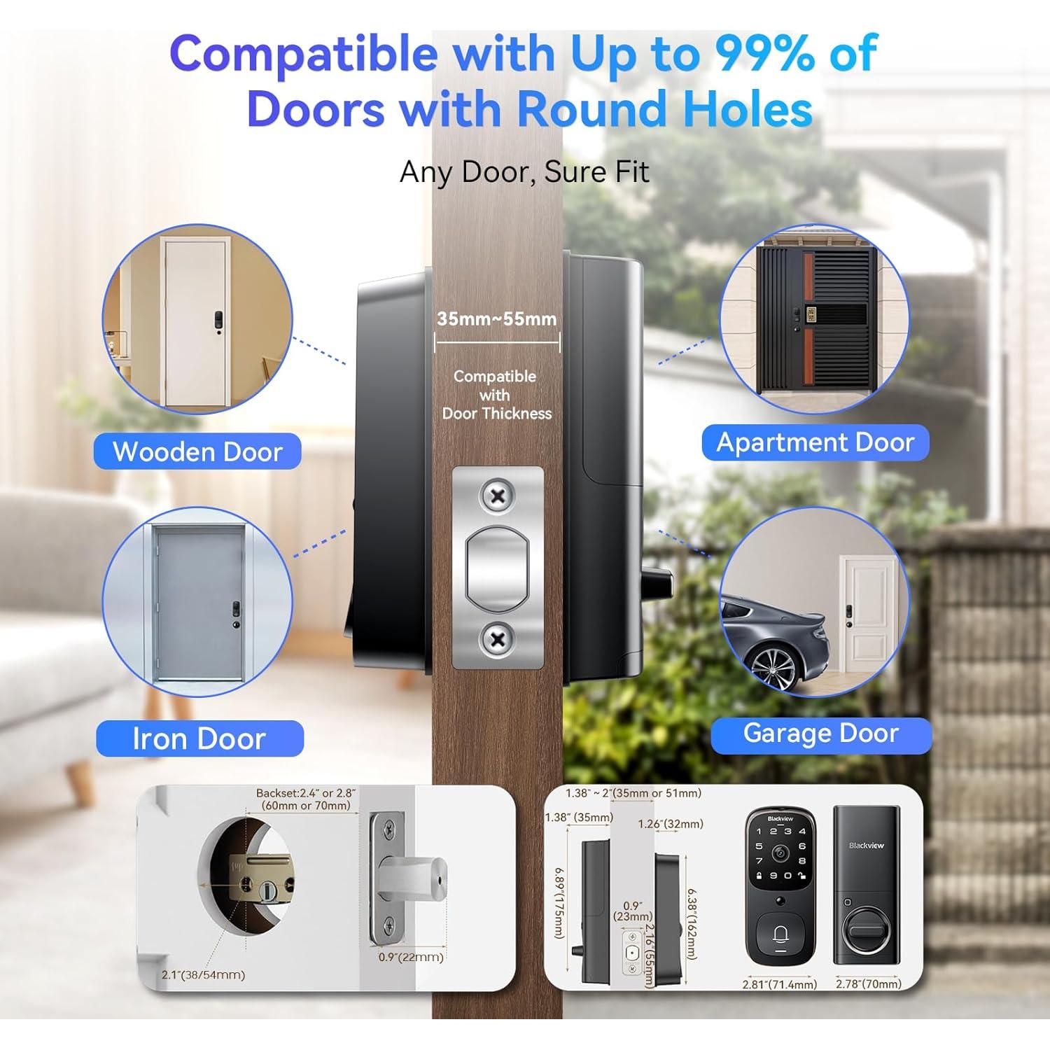 Cerradura Inteligente Blackview SE80 con Cámara 3.5K y Timbre