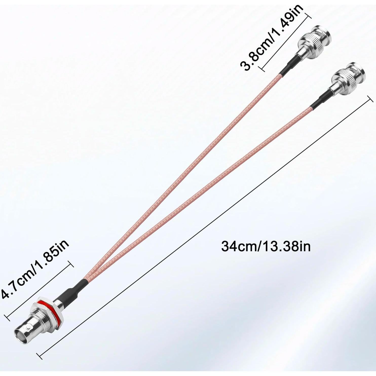 Cable Divisor Coaxial BNC MEIRYFA 34cm 50Ohm Hembra a Doble Macho