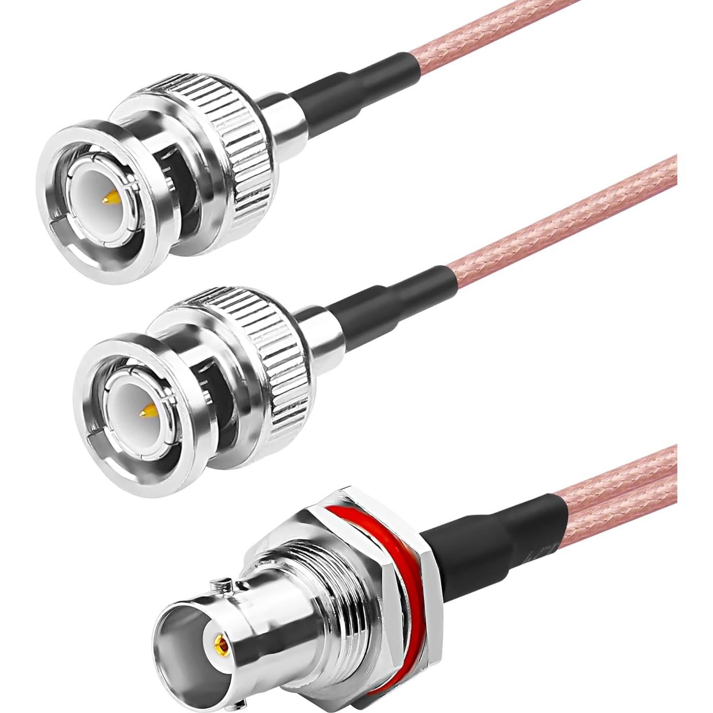 Cable Divisor Coaxial BNC MEIRYFA 34cm 50Ohm Hembra a Doble Macho
