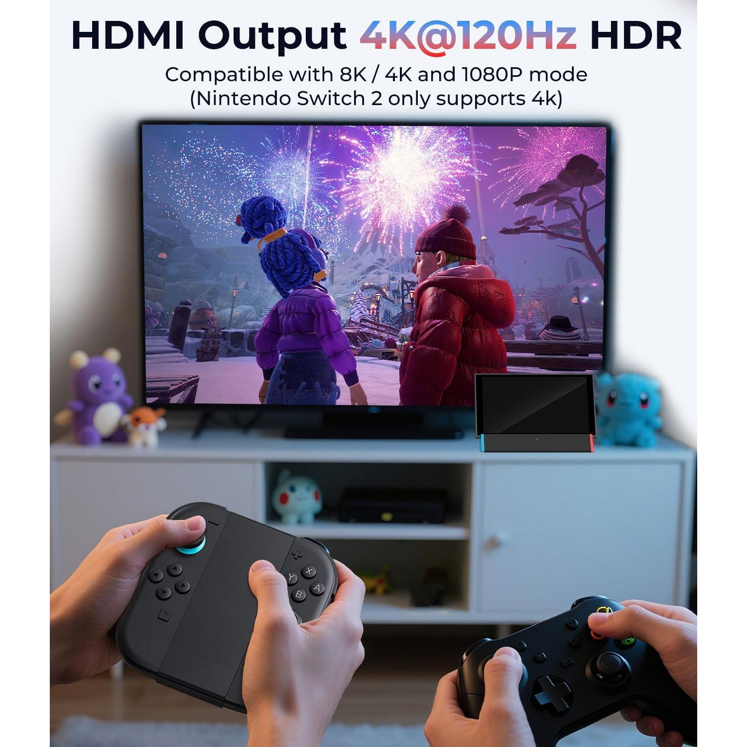 Dock SiWiQU para Nintendo Switch 2 - Acoplamiento Portátil 4K