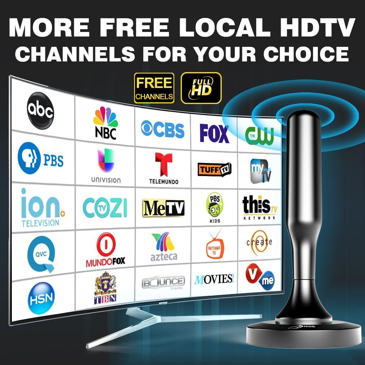 Antena de TV HIDB Interior HD 4K 1080P Recepción 241 km