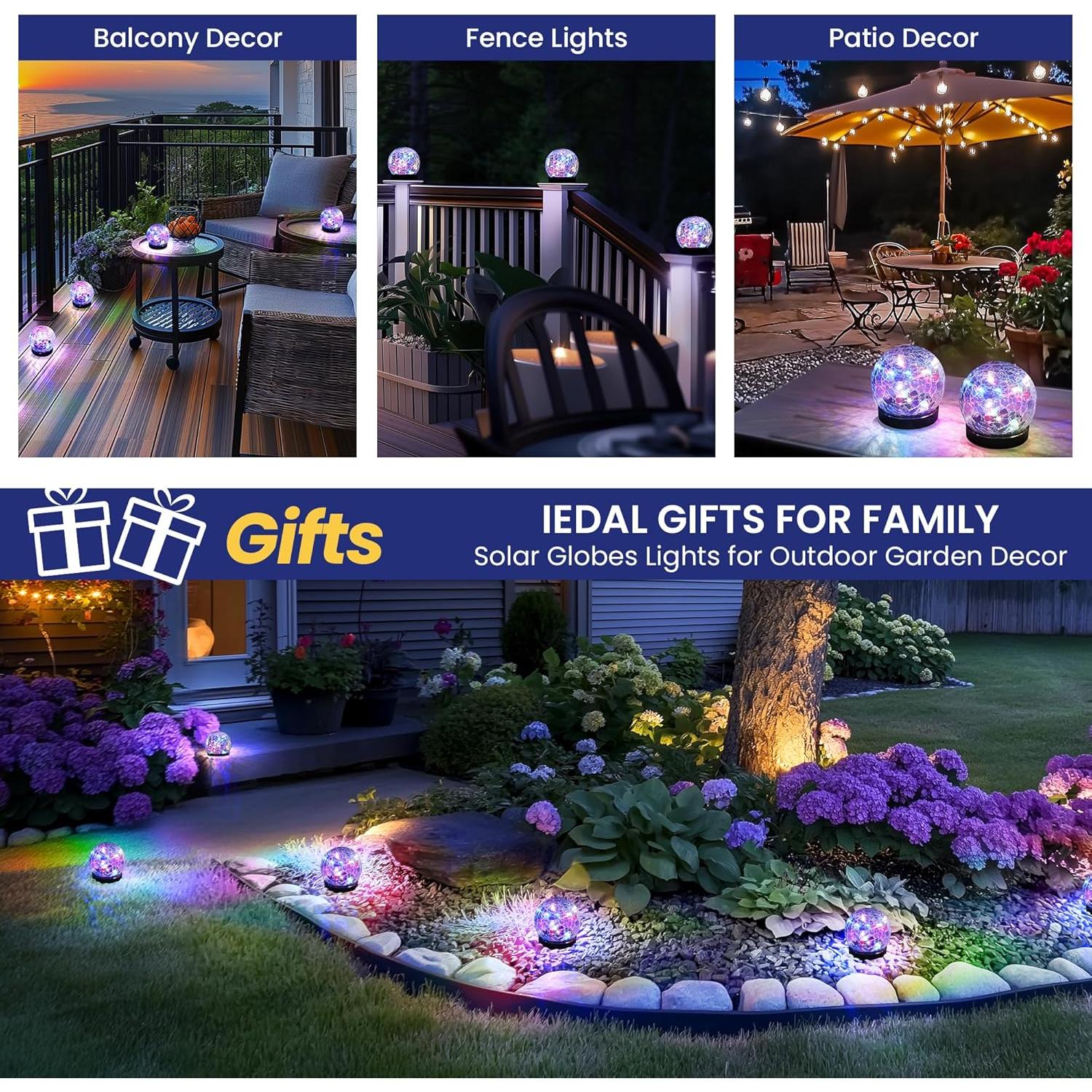 Luces Solares Exteriores PATIOPIA 2 Paquete Multicolor 23cm