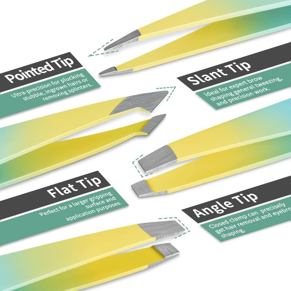 Juego de Pinzas TsMADDTs 7 Piezas para Cejas y Vello Facial