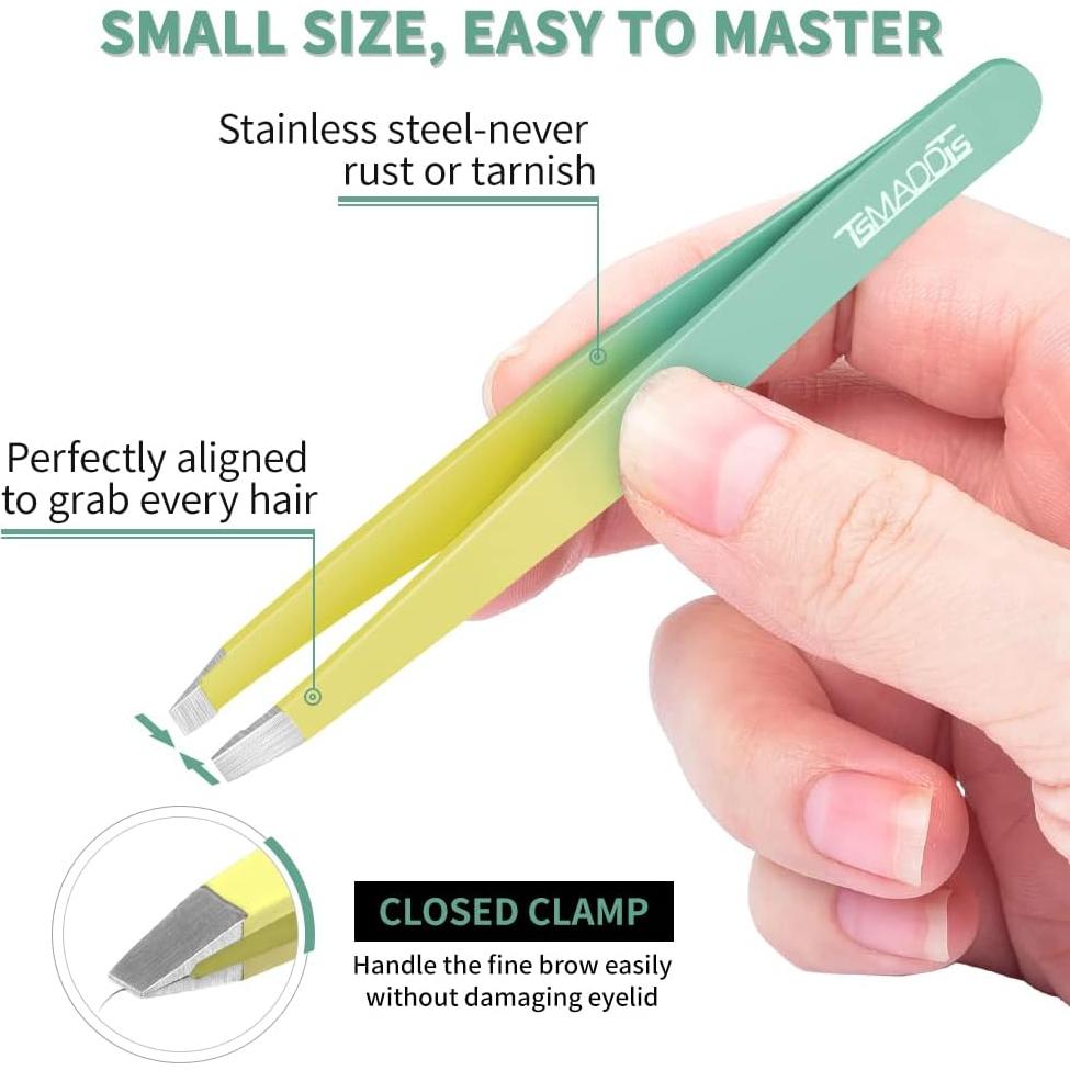 Juego de Pinzas TsMADDTs 7 Piezas para Cejas y Vello Facial