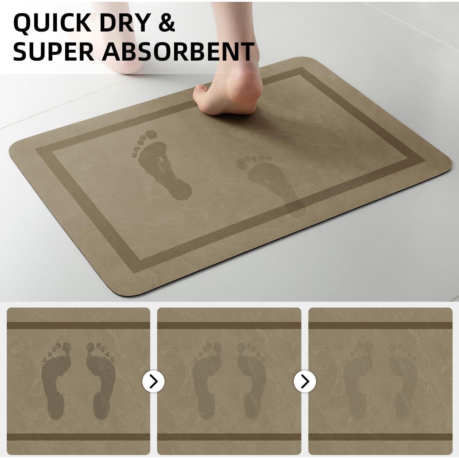 Alfombrilla de Baño Antideslizante Chakme Beige 61x41 cm