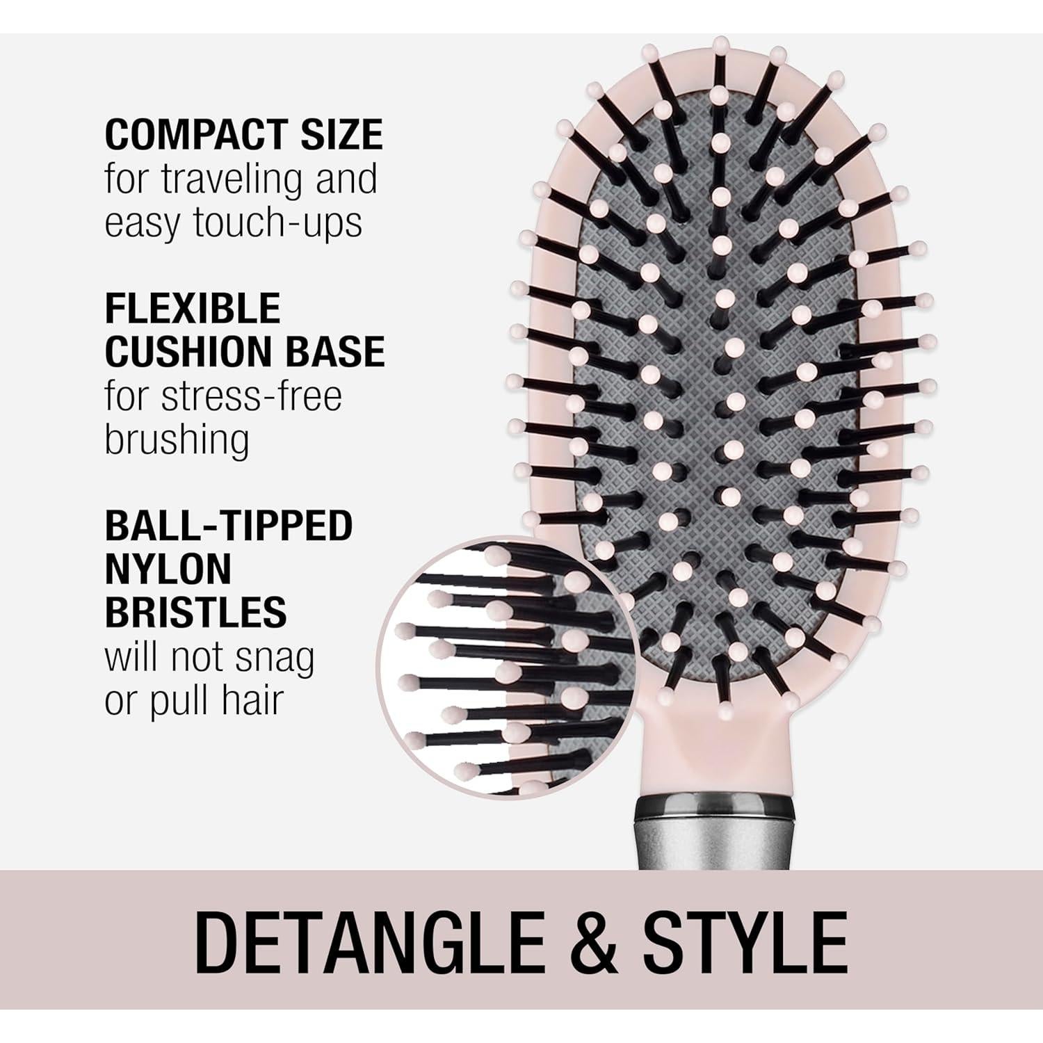 Cepillo de Pelo Ovalado Conair Velvet Touch - Rosa - 1 Cuenta