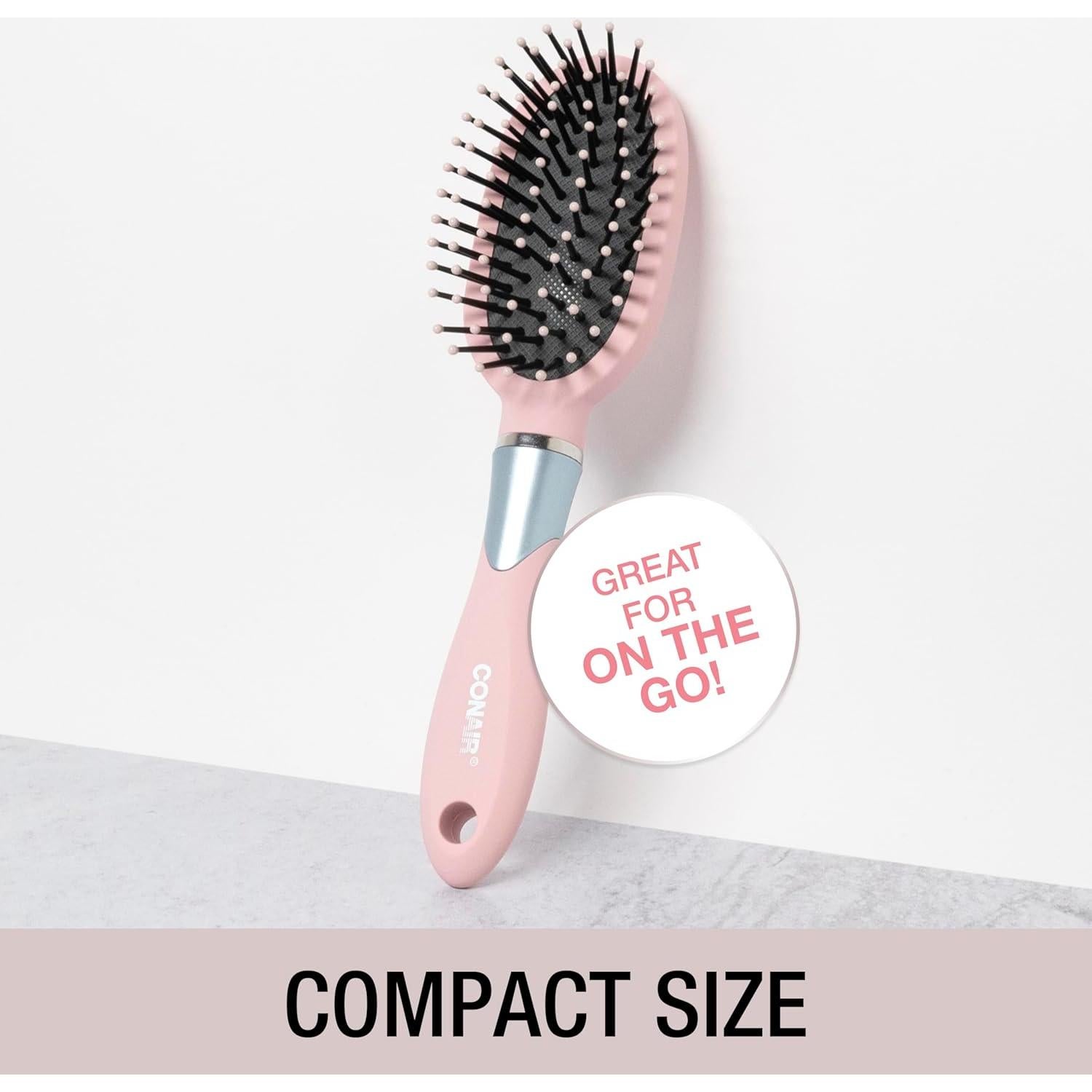 Cepillo de Pelo Ovalado Conair Velvet Touch - Rosa - 1 Cuenta