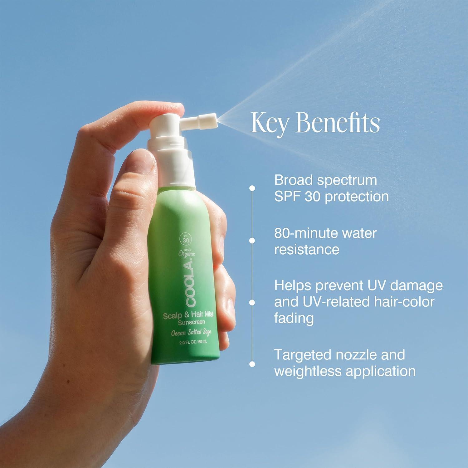 Spray Solar Orgánico COOLA para Cabello y Cuero Cabelludo SPF 30