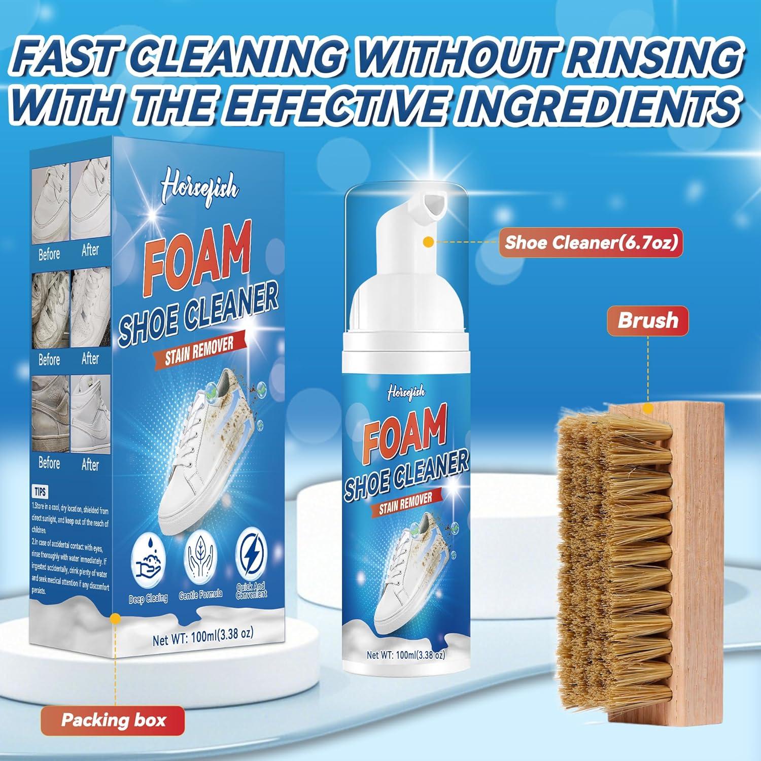 Limpiador de Zapatos HORSEFISH 191ml con Cepillo y Esponja