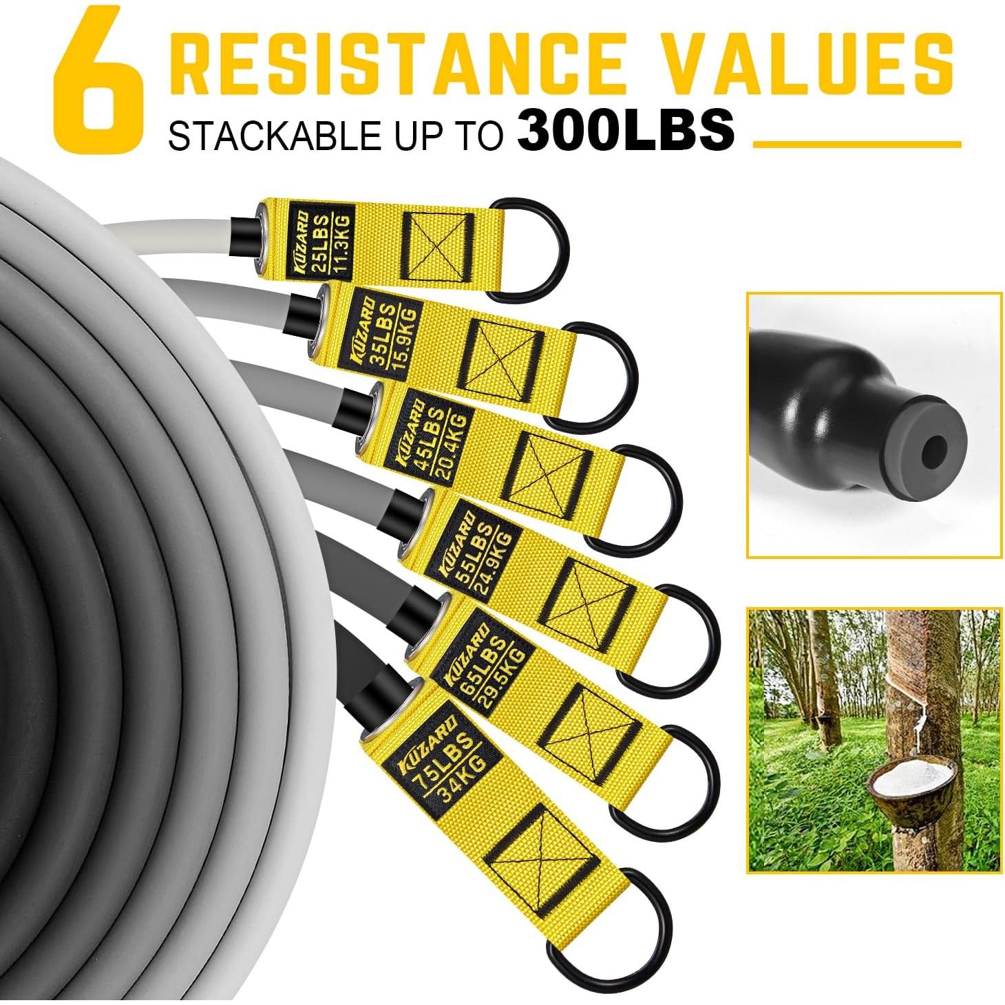 Set de Bandas de Resistencia KUZARO 300lbs con Mangos