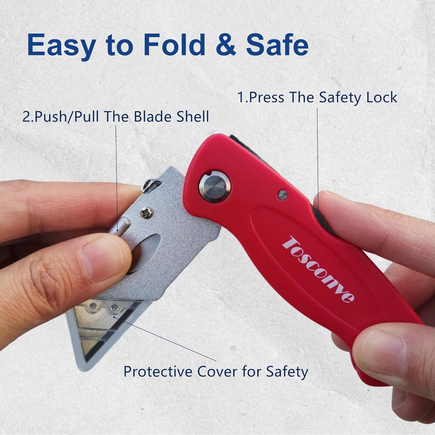 Paquete de 8 Cuchillos Utilitarios Plegables Tosconve con 30 Hojas