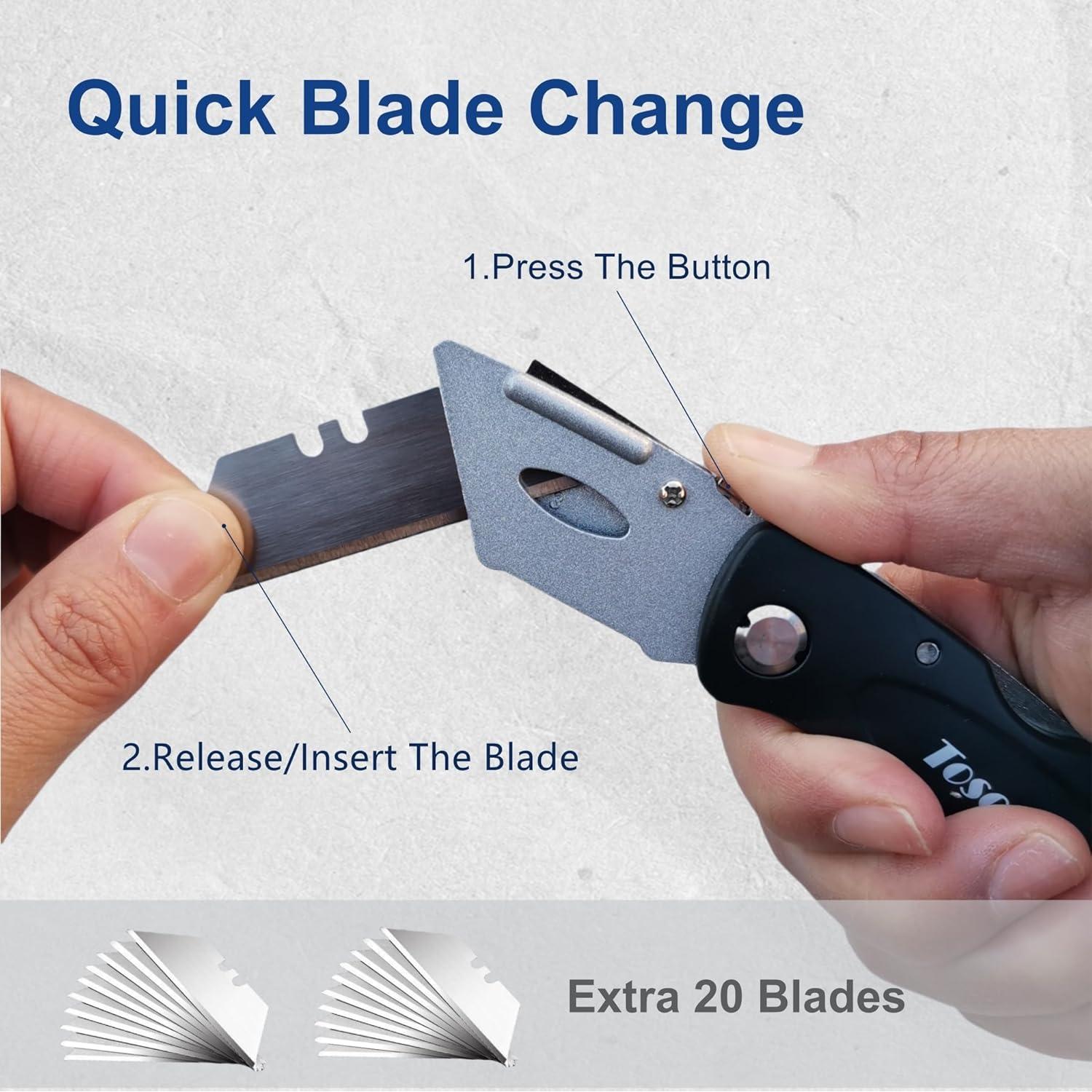 Paquete de 8 Cuchillos Utilitarios Plegables Tosconve con 30 Hojas