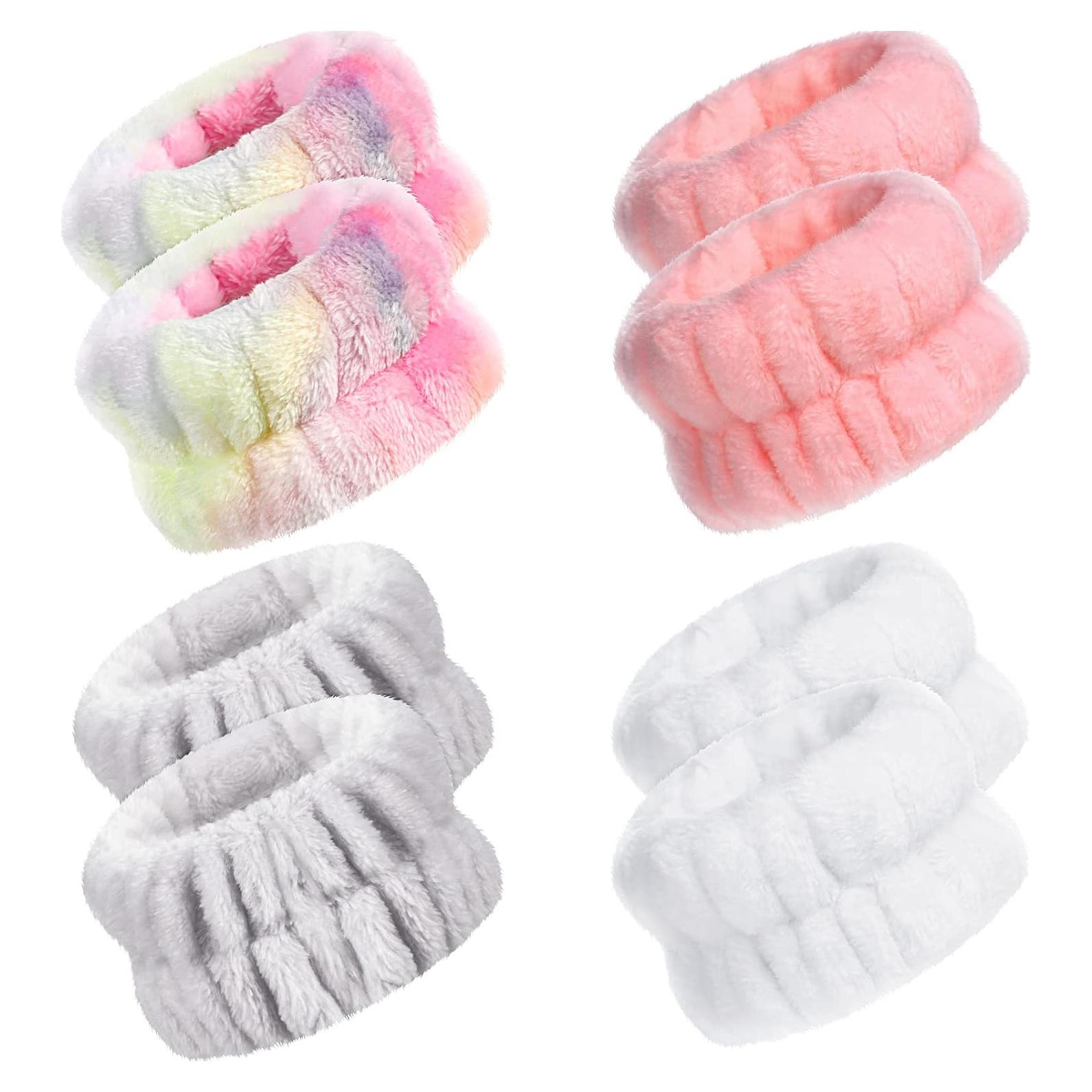 Chuangdi 4 Pares Bandas de Muñeca Microfibra para Lavar