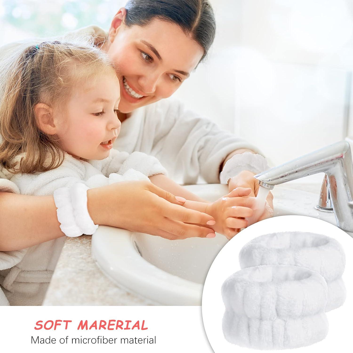 Chuangdi 4 Pares Bandas de Muñeca Microfibra para Lavar