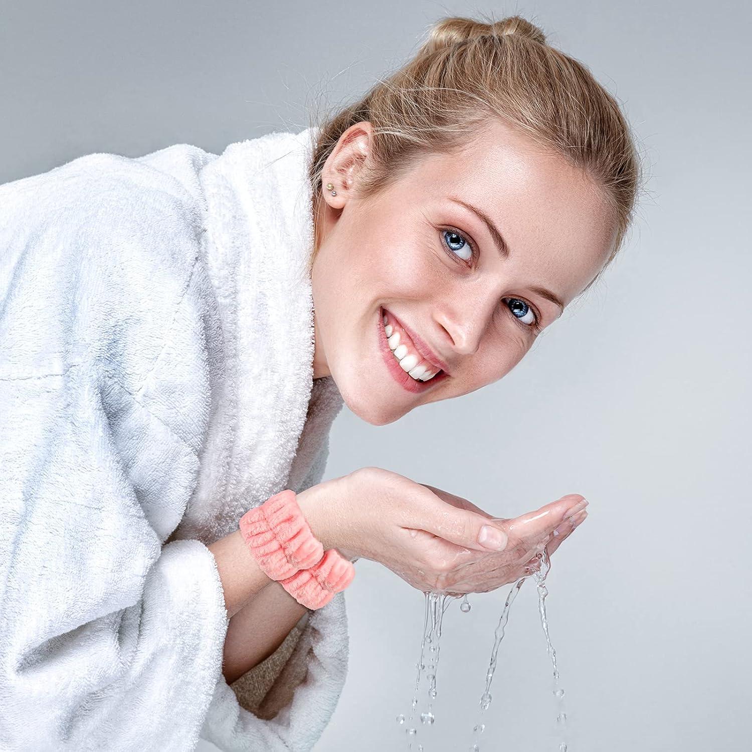 Chuangdi 4 Pares Bandas de Muñeca Microfibra para Lavar