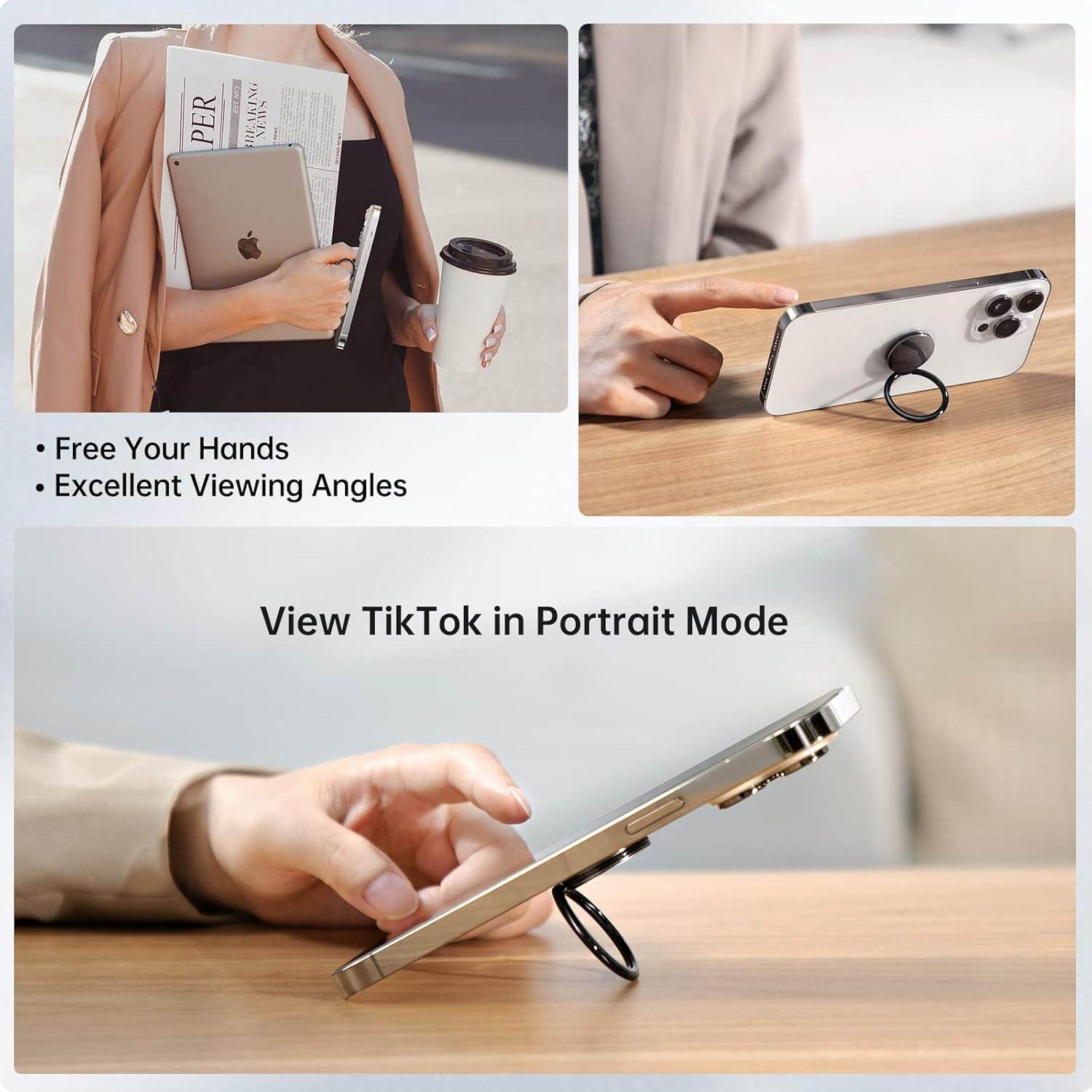 Soporte para anillo de teléfono Syncwire 360° Negro