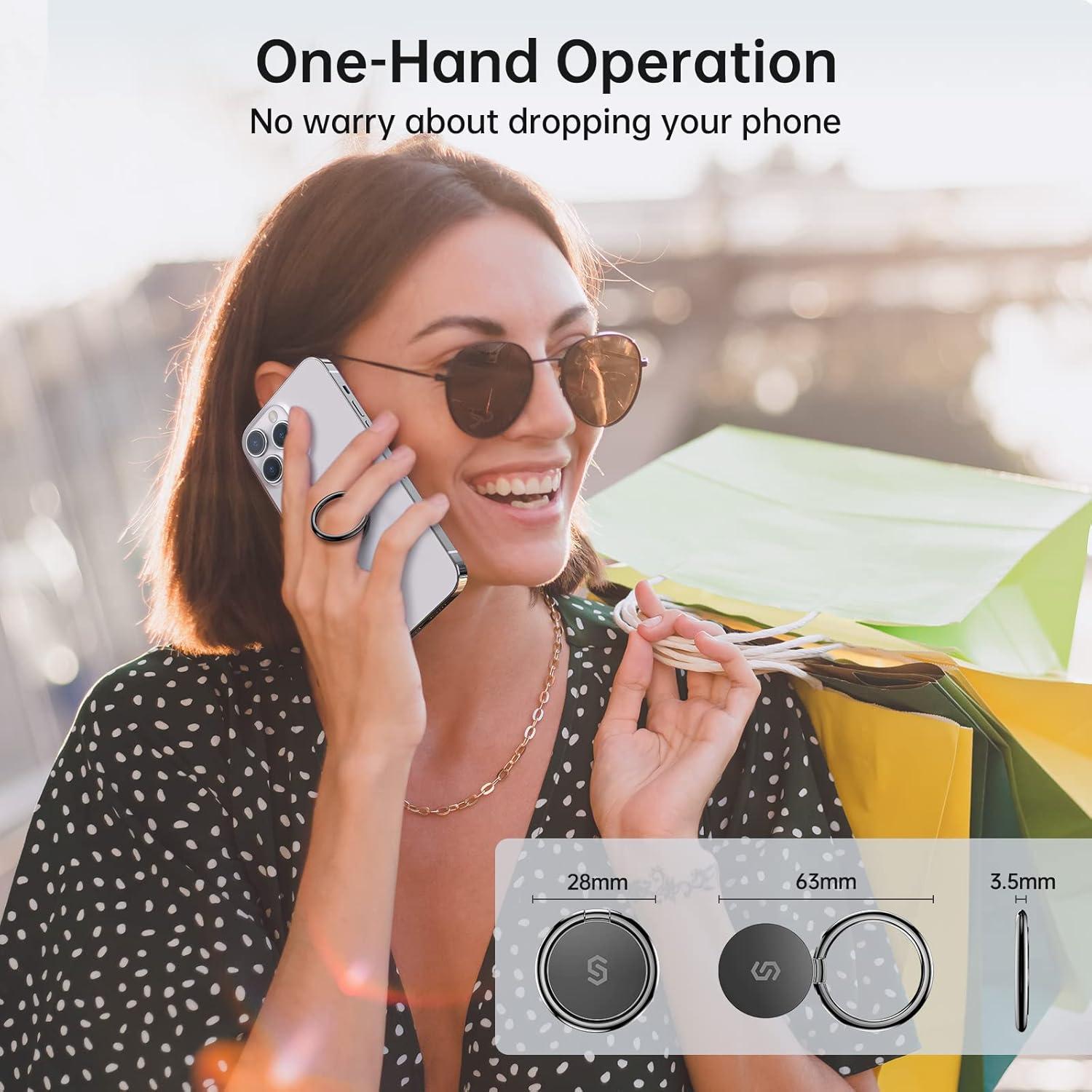 Soporte para anillo de teléfono Syncwire 360° Negro