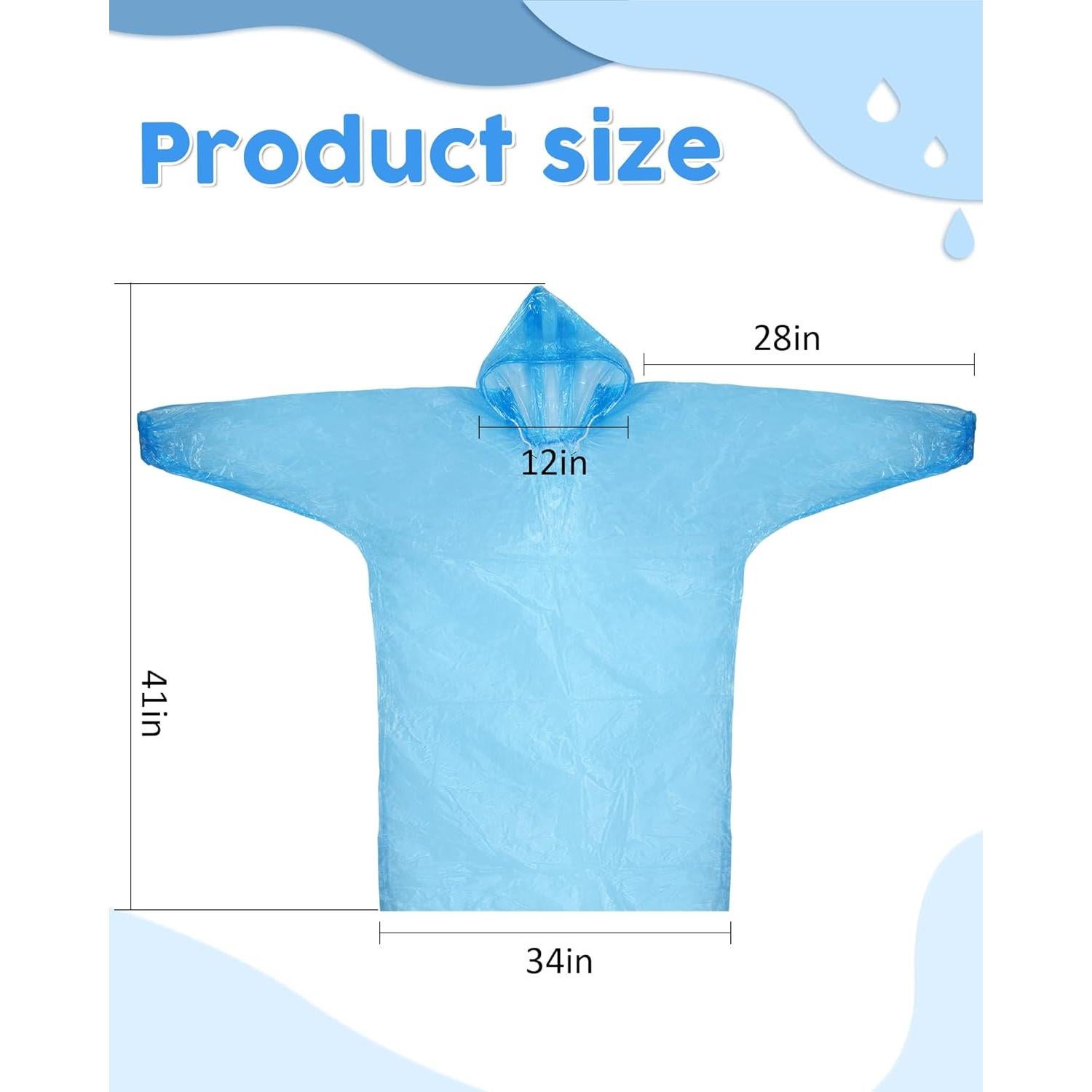 Ponchos Desechables JaGely 80 Unidades Impermeables Multicolor