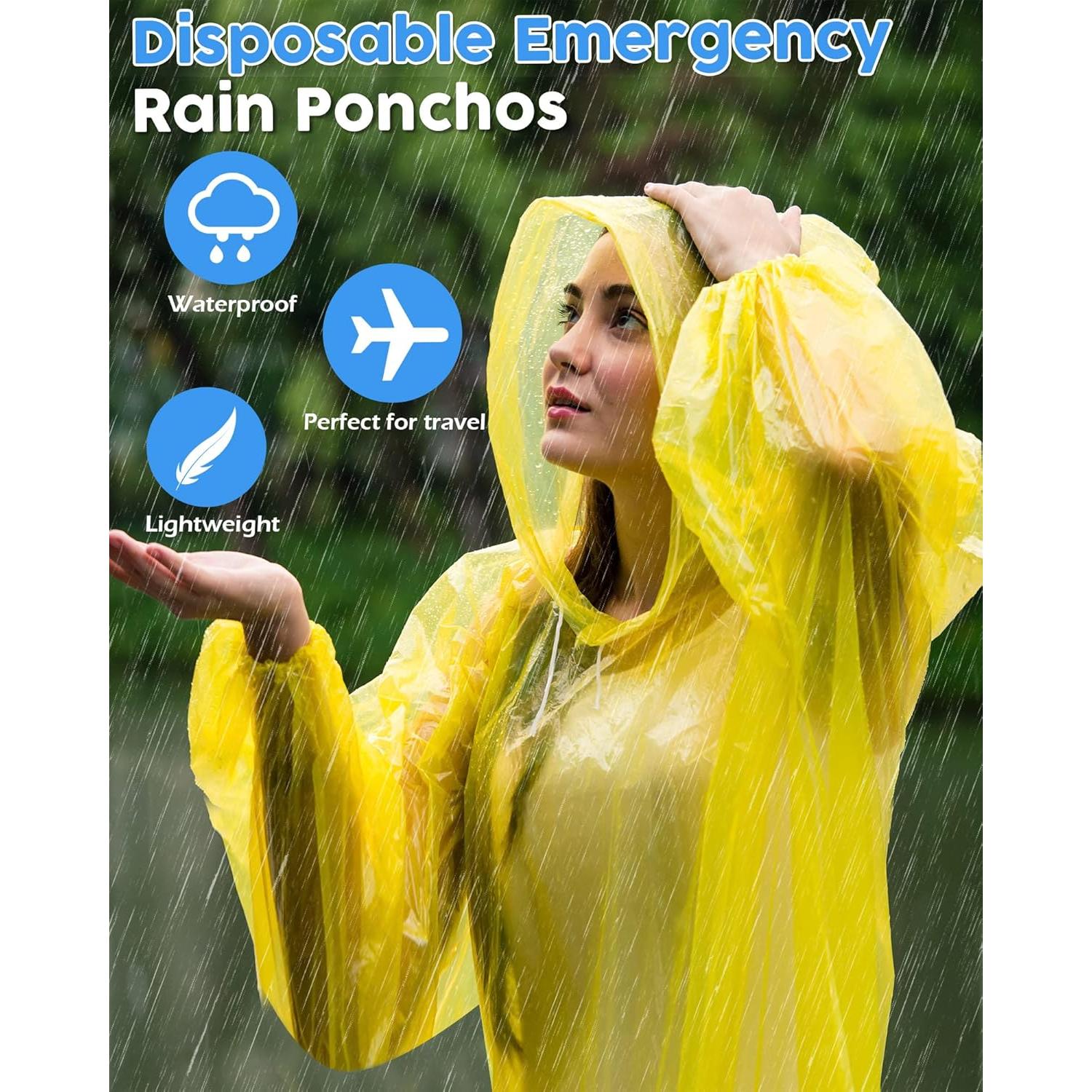 Ponchos Desechables JaGely 80 Unidades Impermeables Multicolor