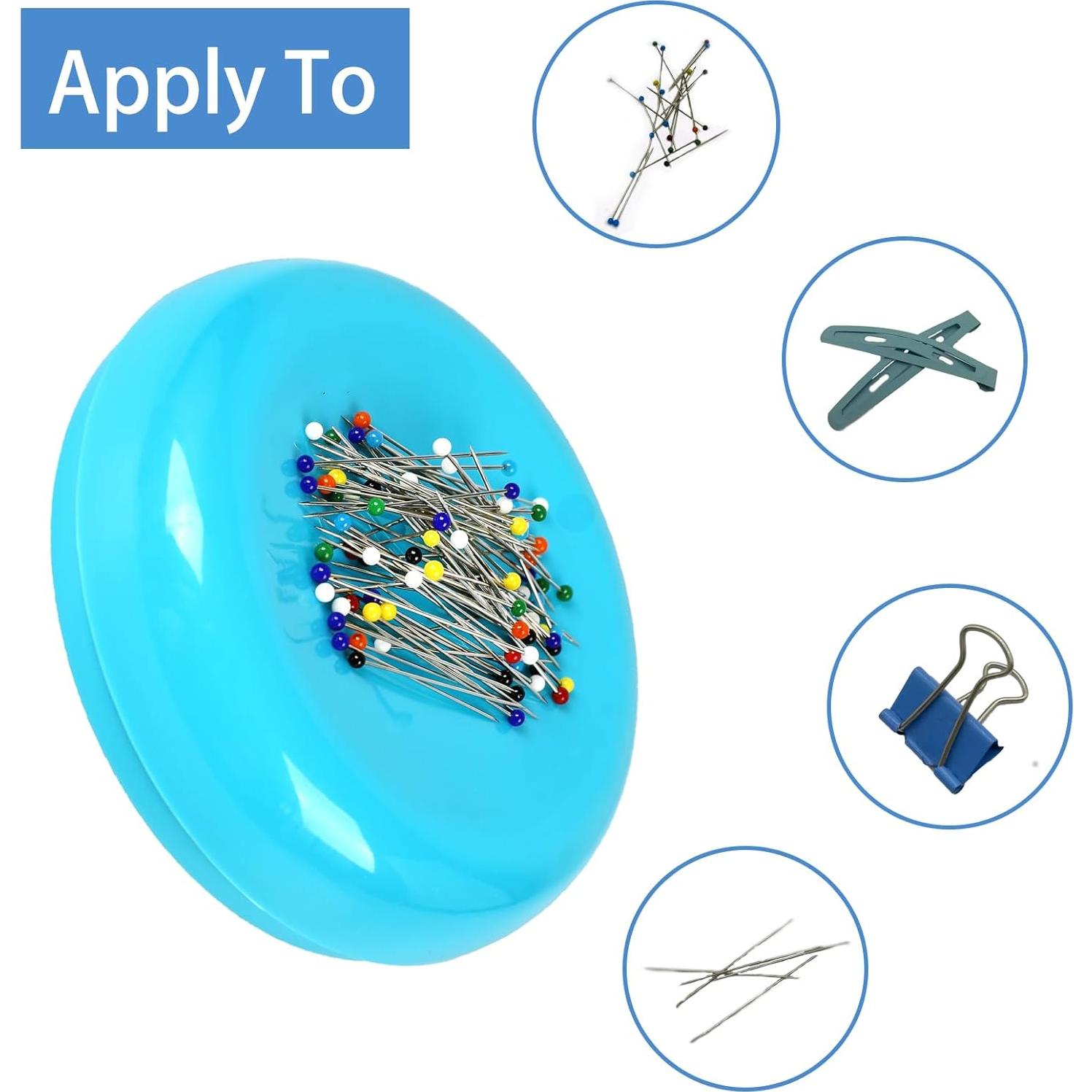 Cojín Magnético Hilltian con 100 Alfileres Plásticos Azul