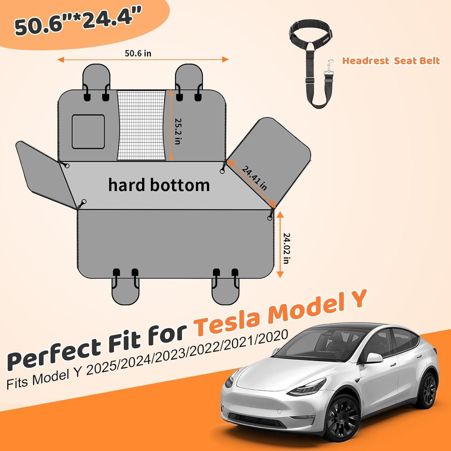 Extensor de Asiento Trasero para Perros URPOWER Tesla Model Y 2025-2020