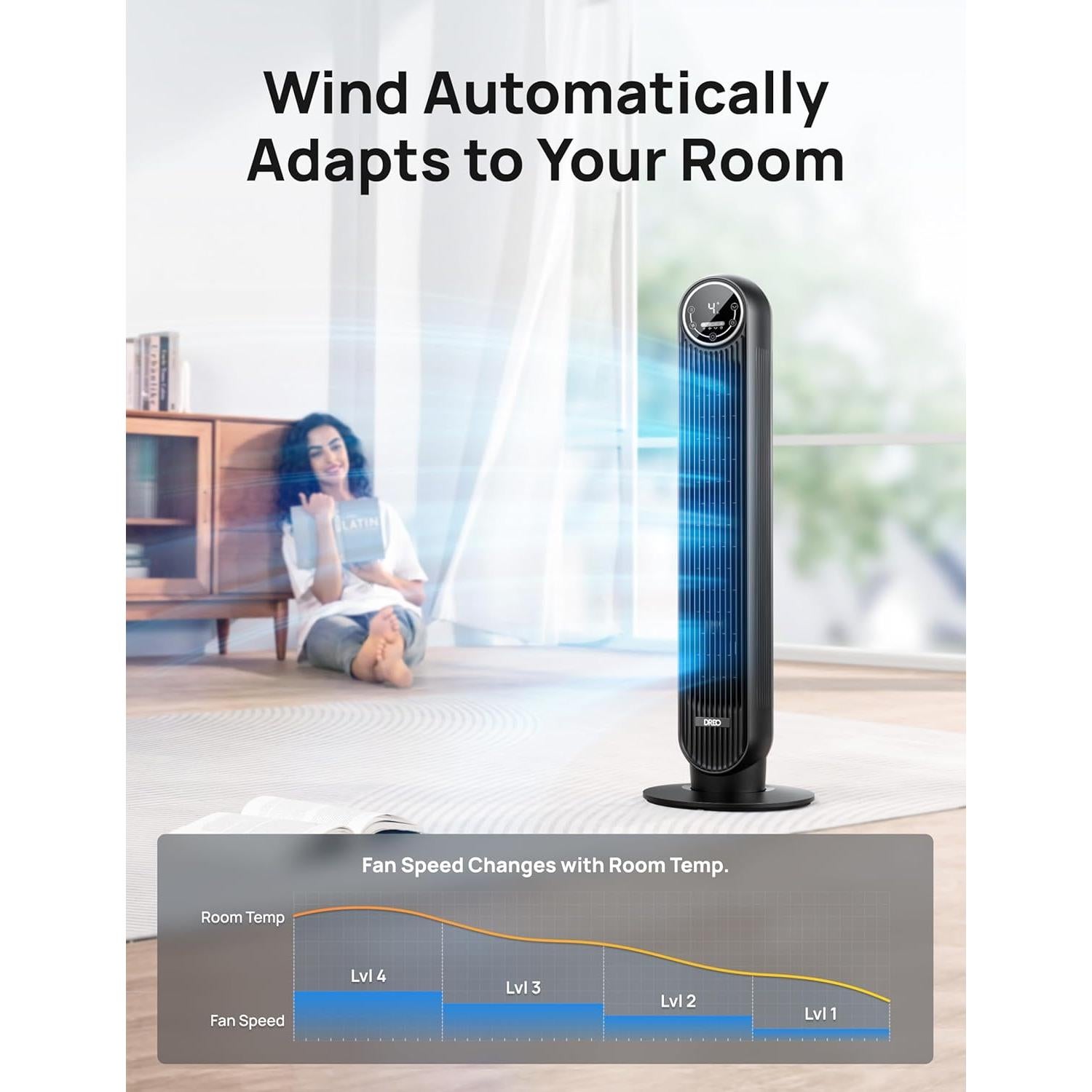 Ventilador de Torre Dreo DR-HTF007S 91 cm Control Remoto