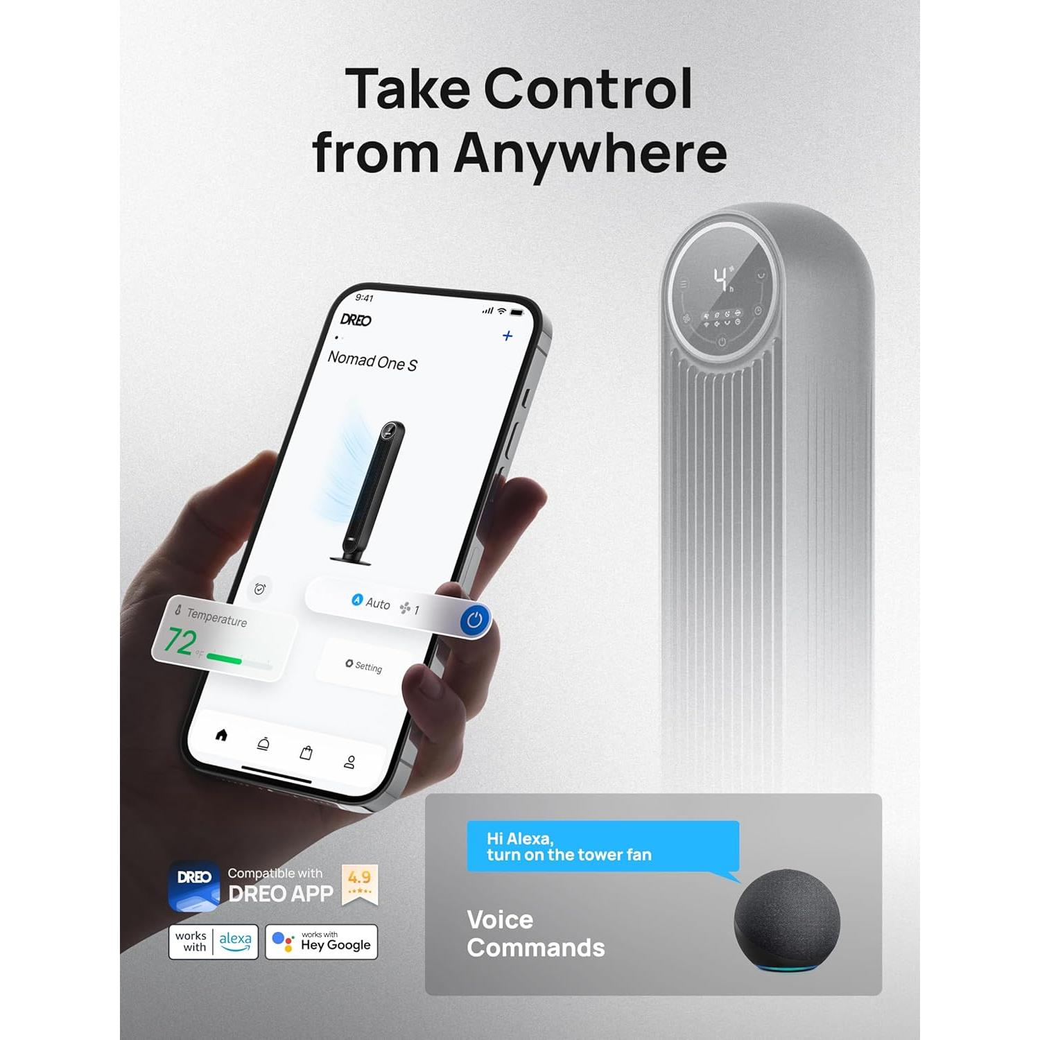 Ventilador de Torre Dreo DR-HTF007S 91 cm Control Remoto