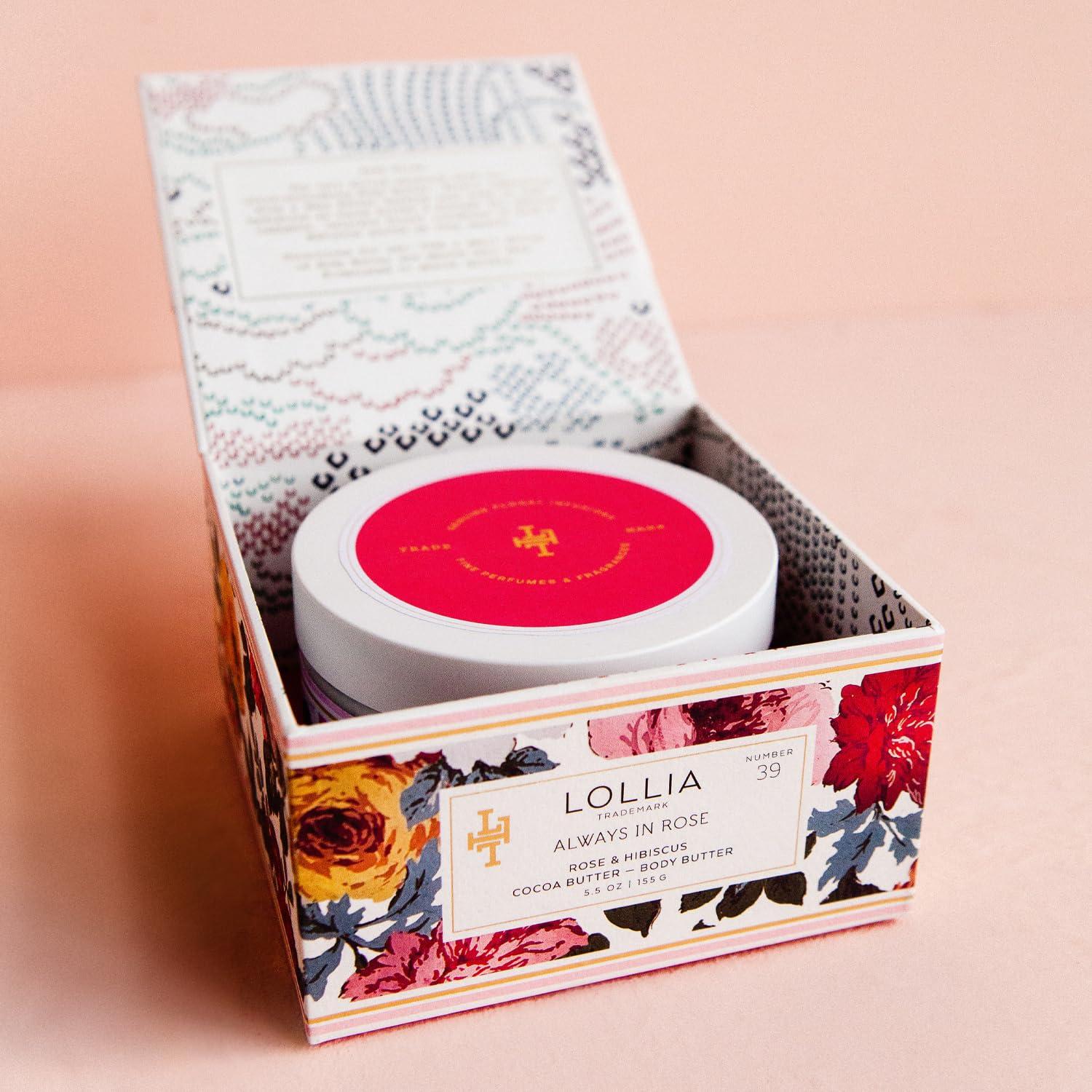 Manteca Corporal Lollia Siempre en Rosa 155 g - Hidratante Floral