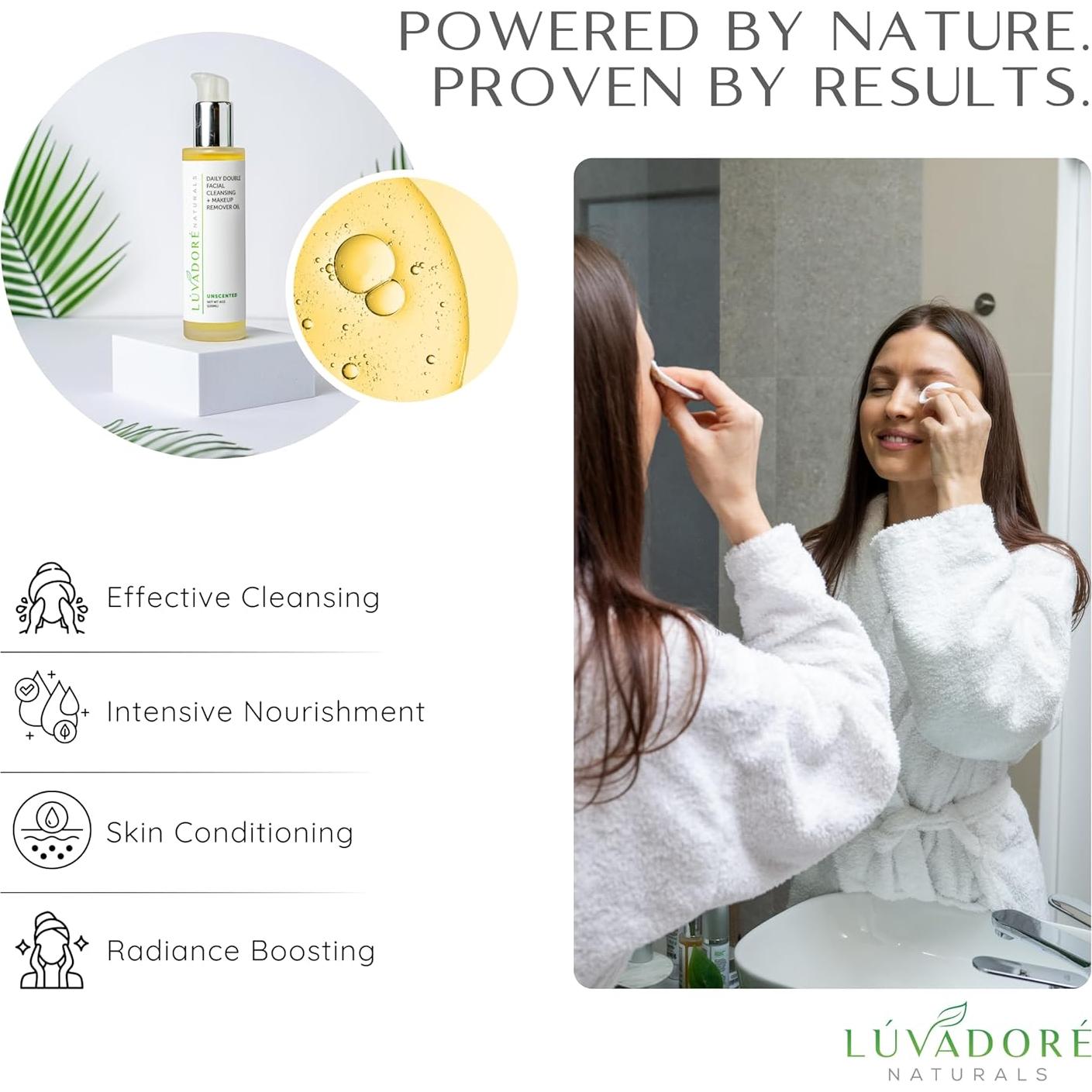 Limpiador Facial Doble Diario Luvadore 2 en 1 Aceite 113g