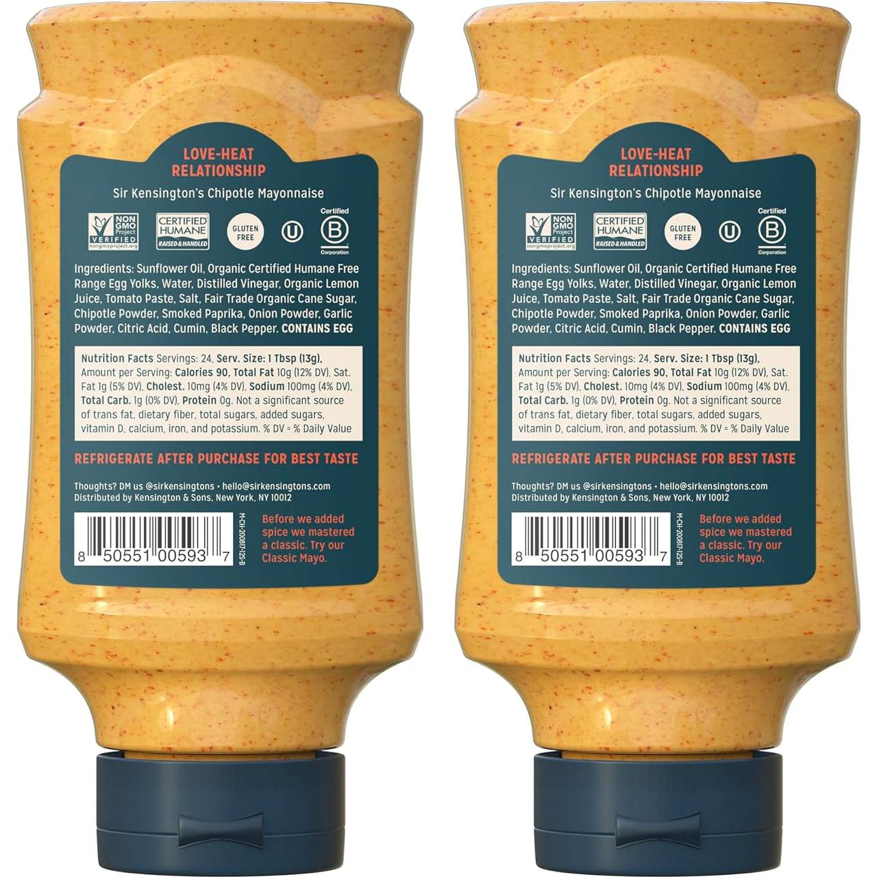 Mayonesa Chipotle Sir Kensington 12 oz Libre de Gluten No-OGM