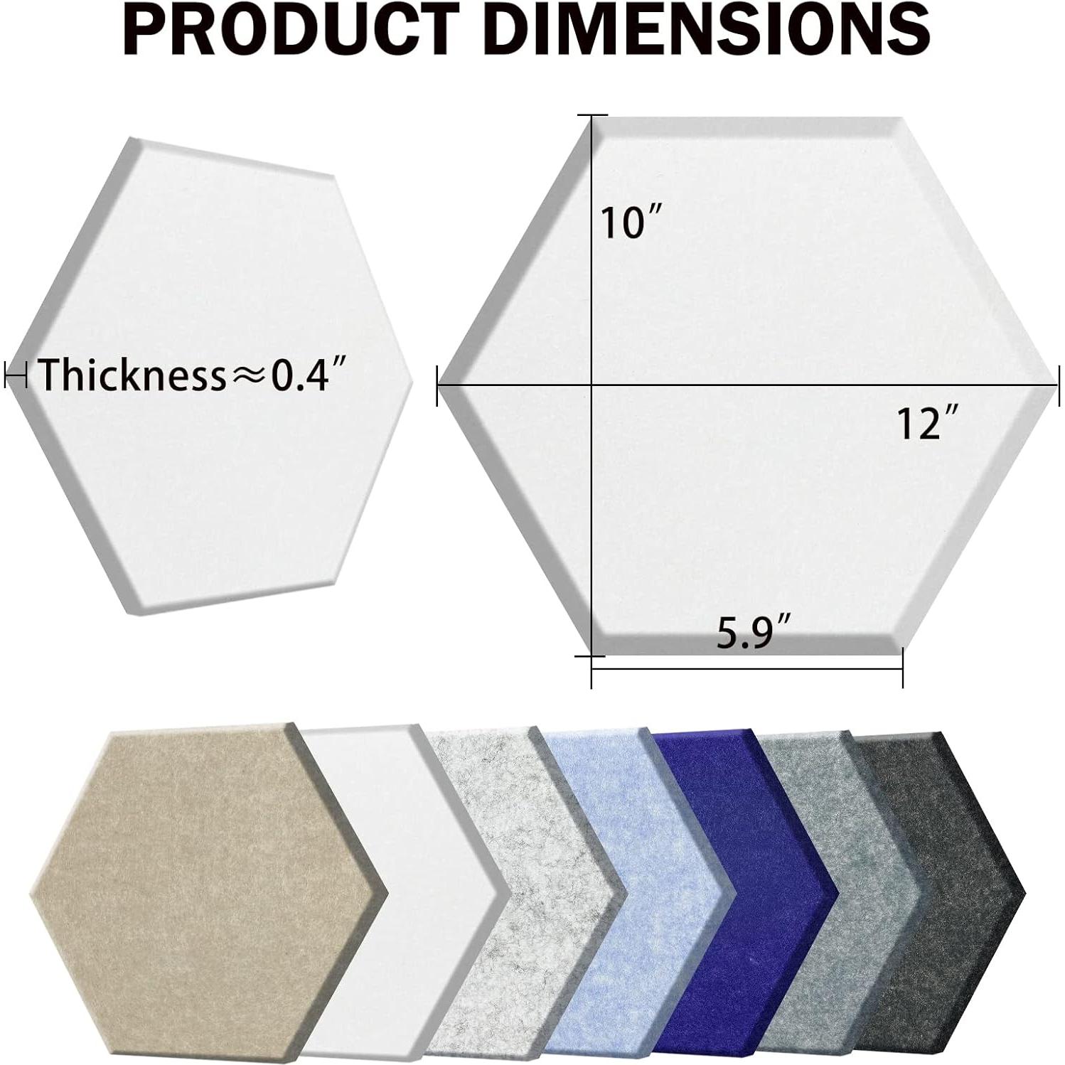 Paquete de 12 Paneles Acústicos SHJADE Hexagonales Blancos