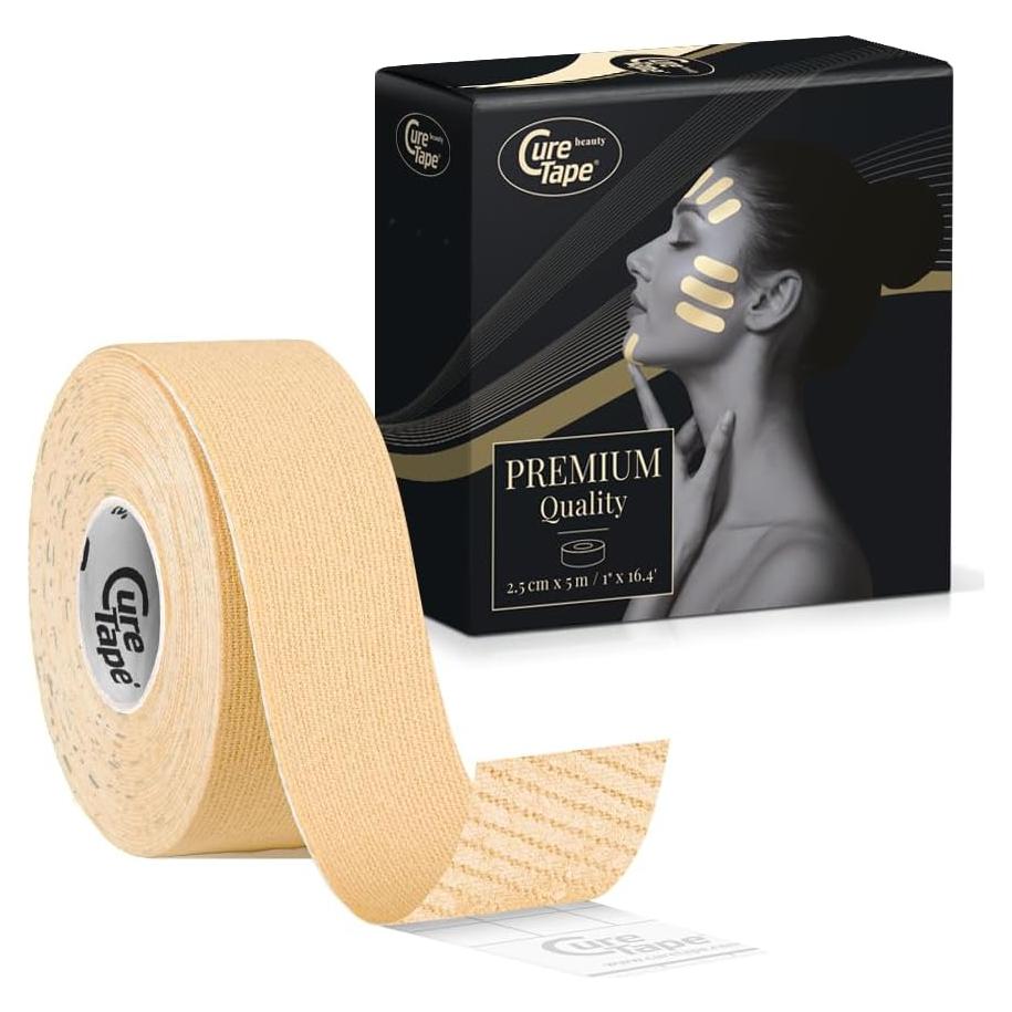 Cinta de Kinesiología CureTape Belleza 2.54cm x 487.68cm Beige