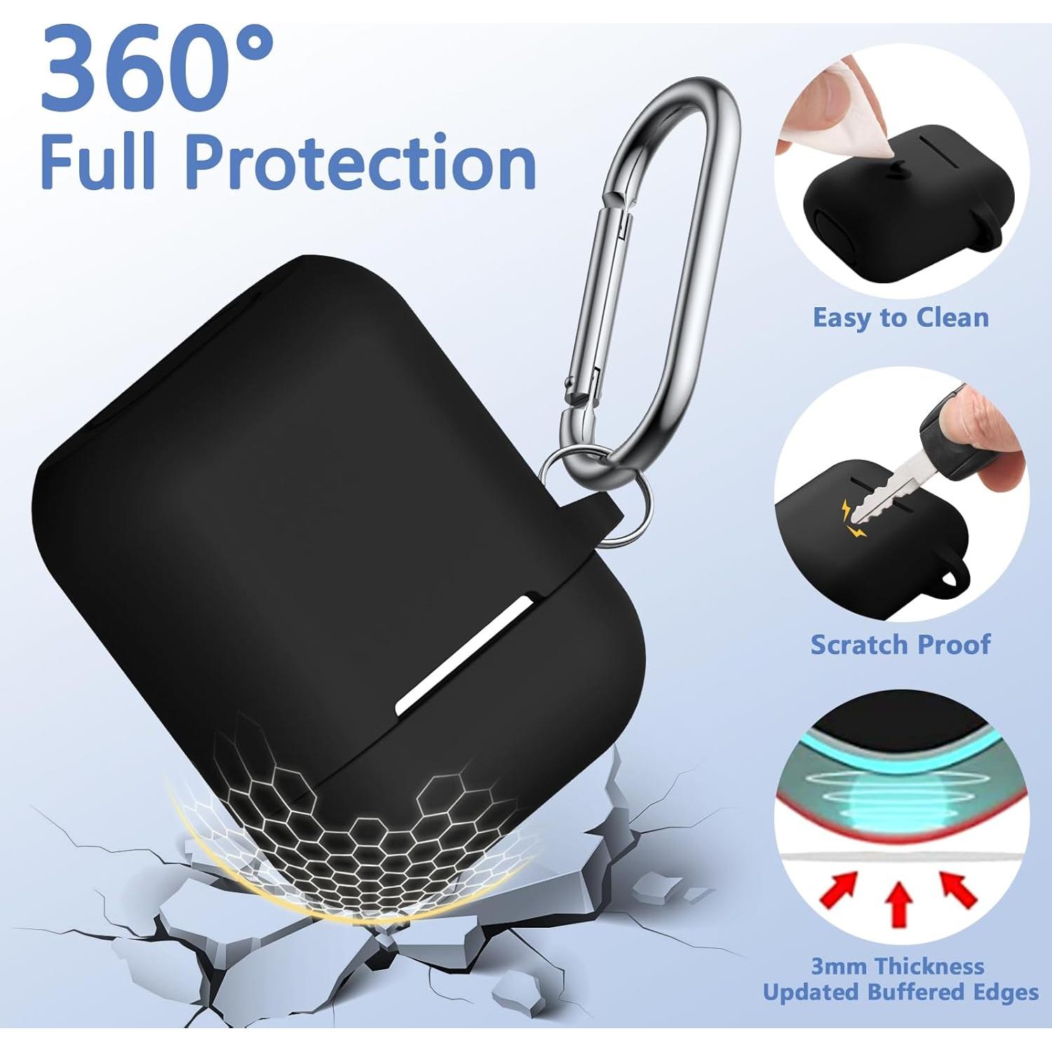 Funda de Silicona Lerobo para AirPods 1/2 con Kit de Limpieza