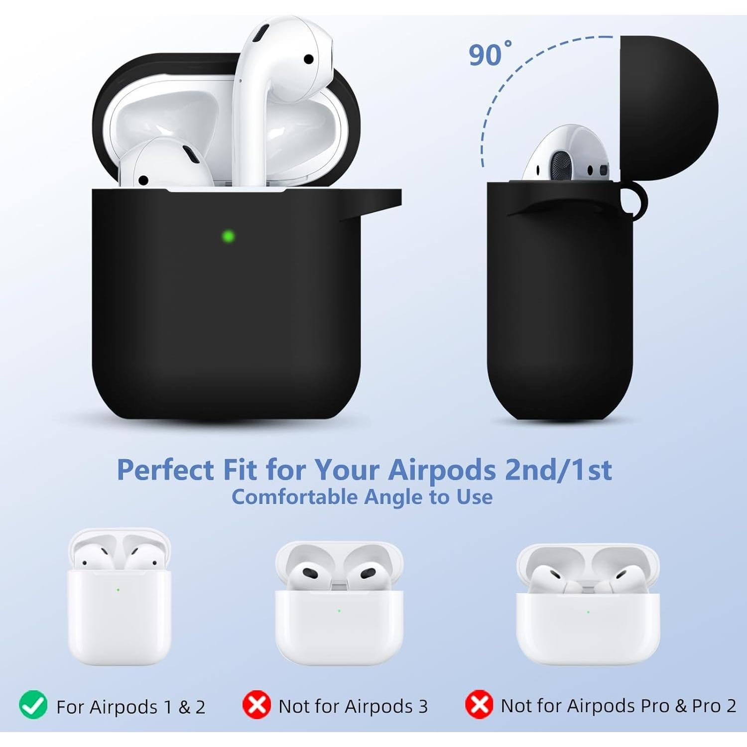 Funda de Silicona Lerobo para AirPods 1/2 con Kit de Limpieza