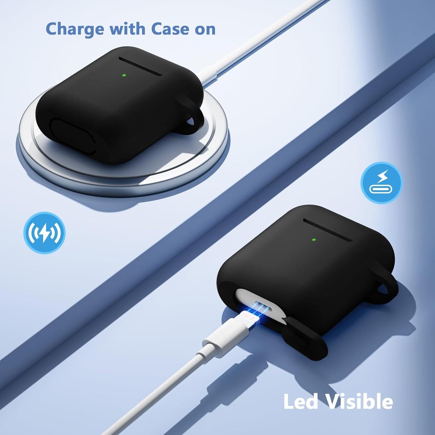 Funda de Silicona Lerobo para AirPods 1/2 con Kit de Limpieza