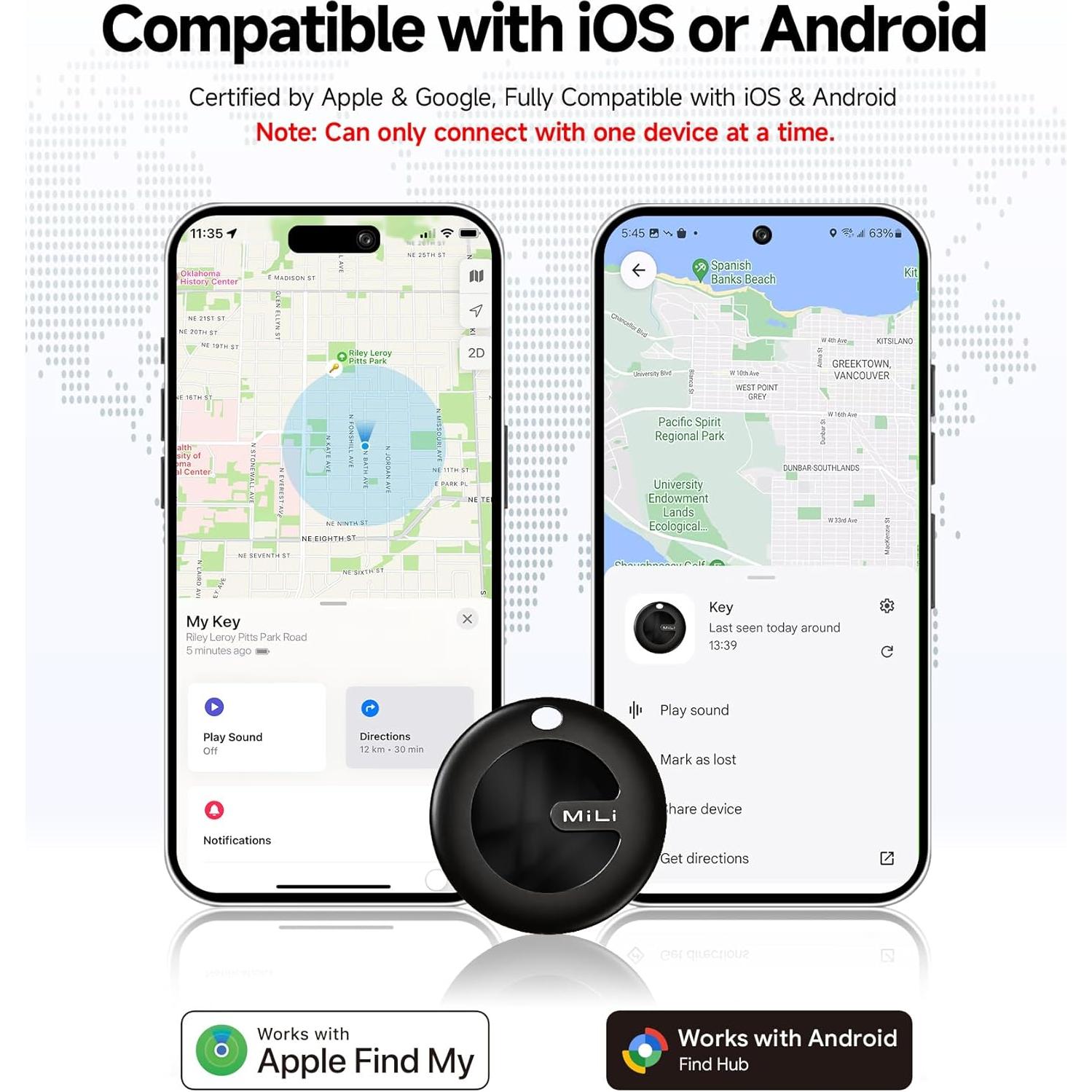 MiTag Duo - Rastreador Bluetooth IP67 para iOS y Android